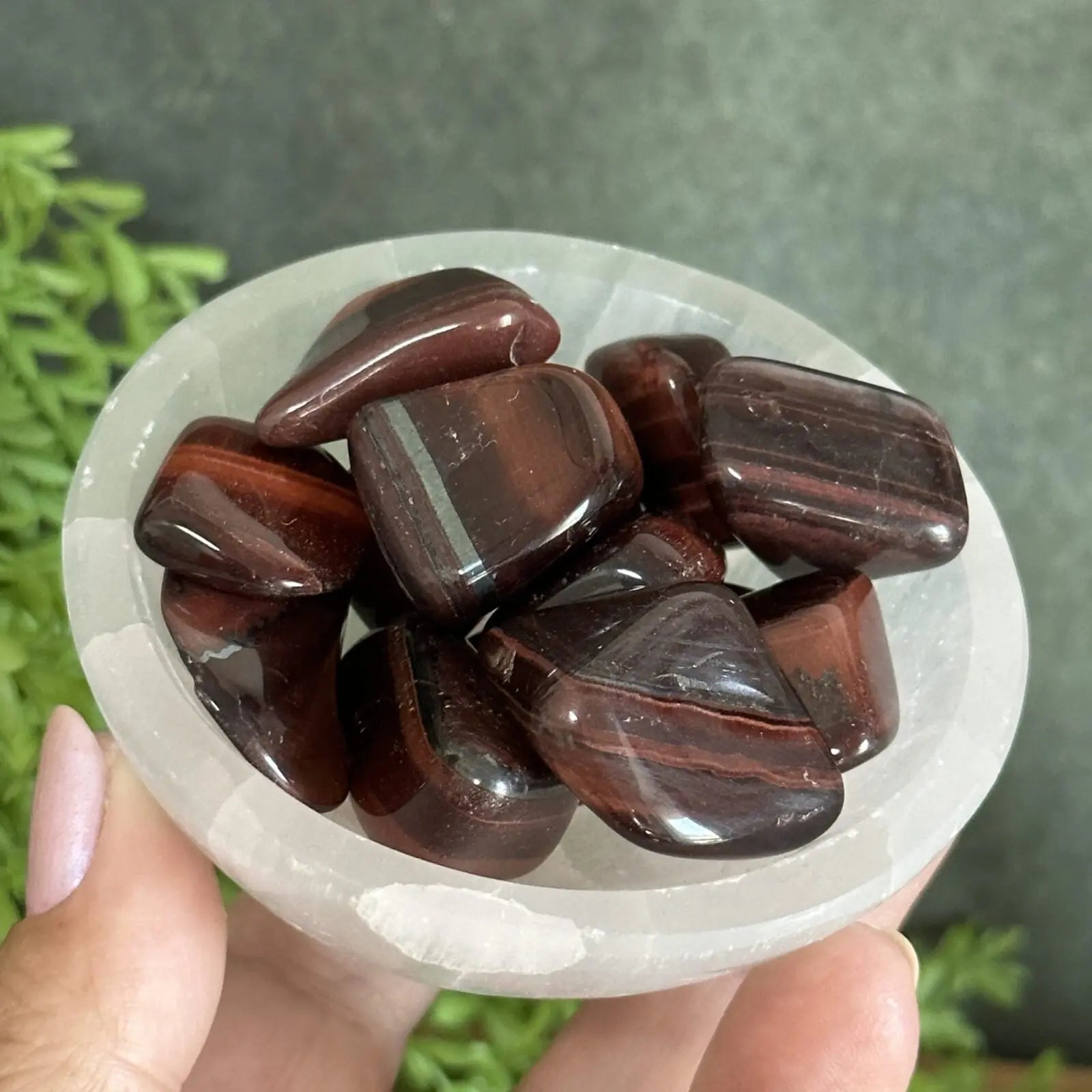 Red Tigers Eye tumbled stones Castle Rocks Cornwall