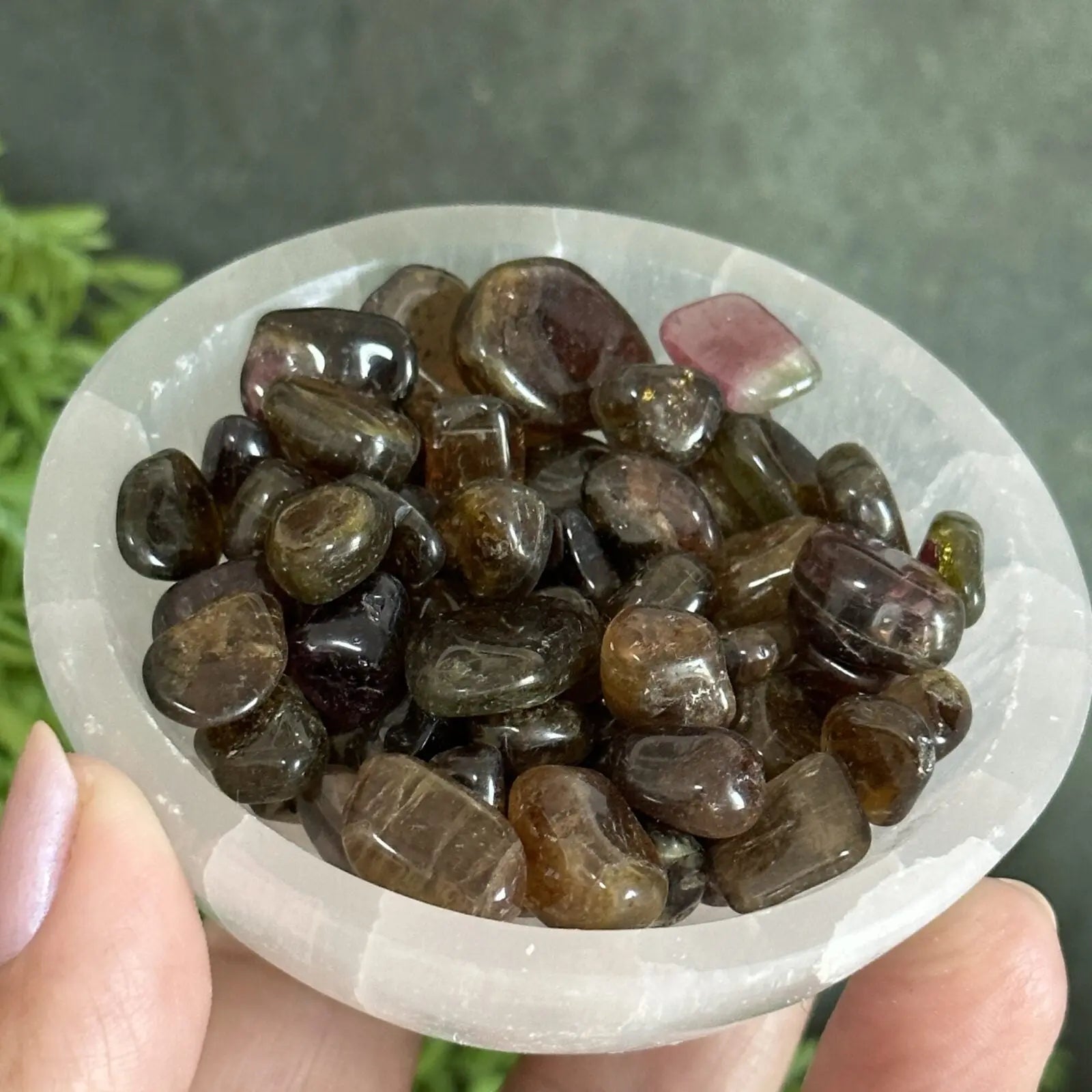 20g Watermelon Tourmaline tumbled stones Castle Rocks Cornwall