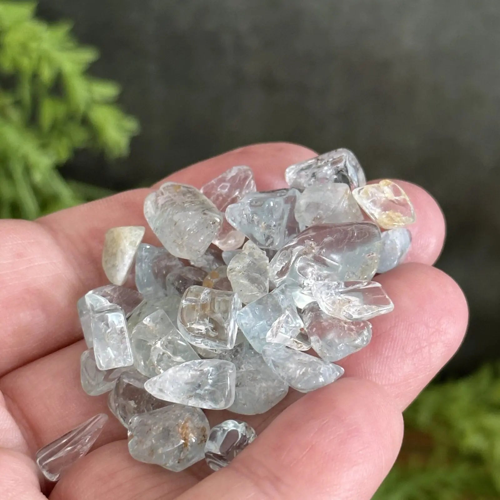 Blue Topaz tumbled stones. Castle Rocks Cornwall