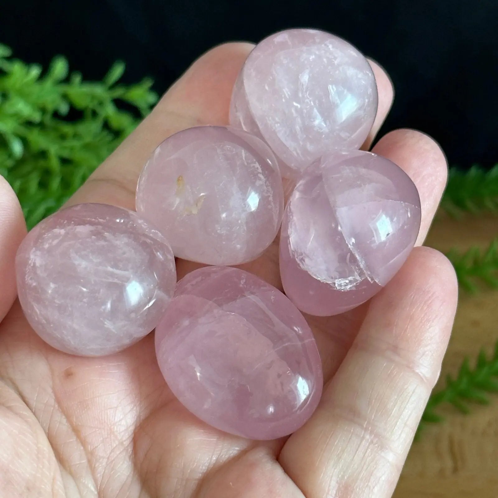 Jelly Rose Quartz tumbled stones Castle Rocks Cornwall