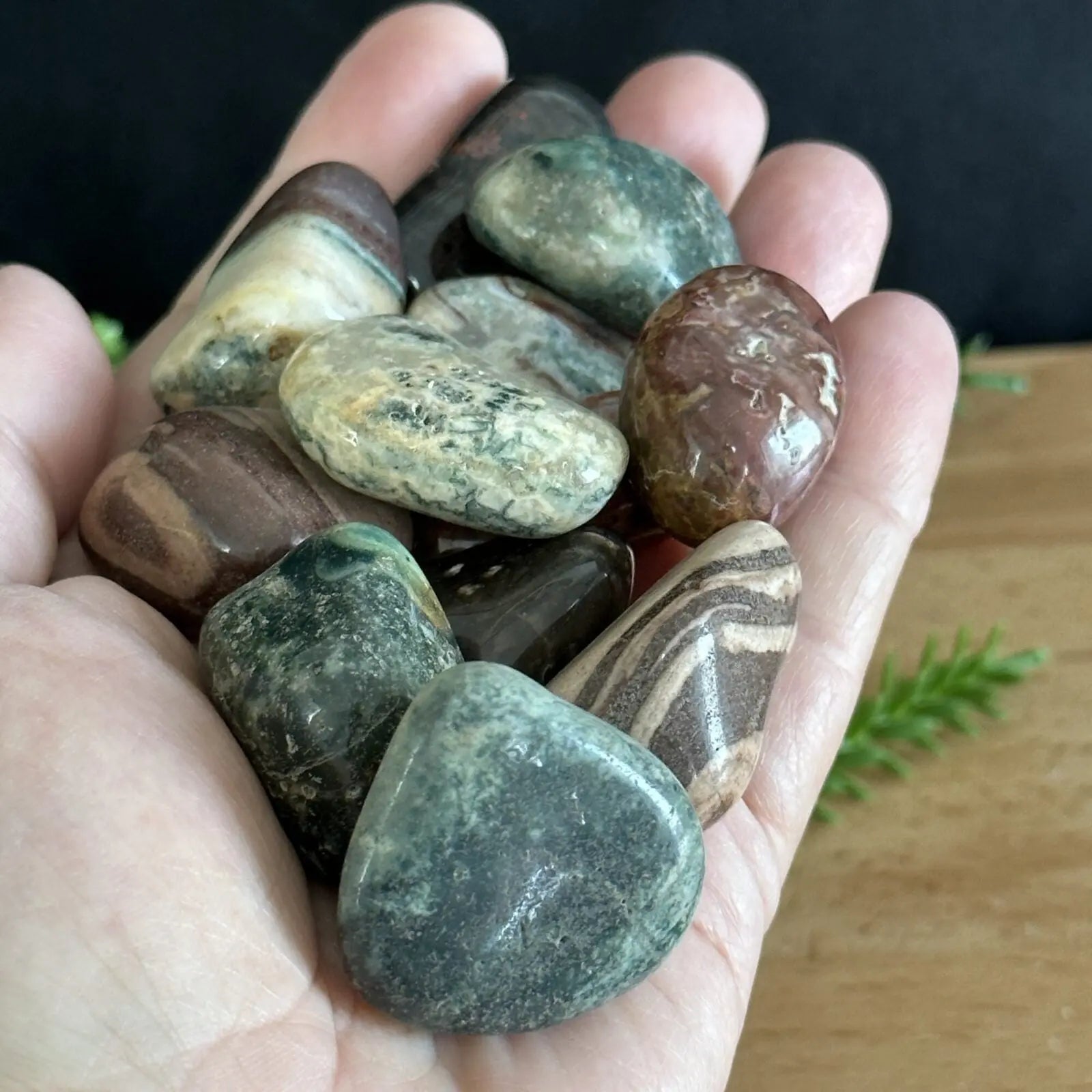 Mixed Jasper Tumbled Stone Castle Rocks Cornwall