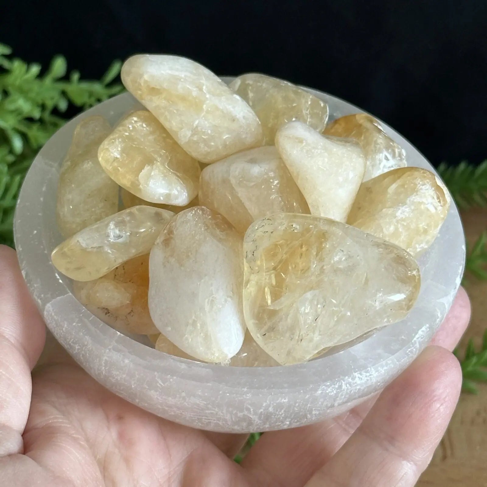 Common Citrine tumbled stones Castle Rocks Cornwall
