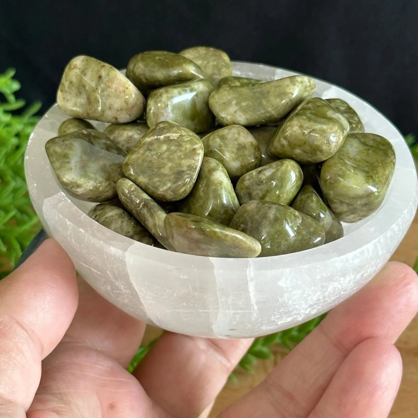 Epidote Tumbled Stones Castle Rocks Cornwall