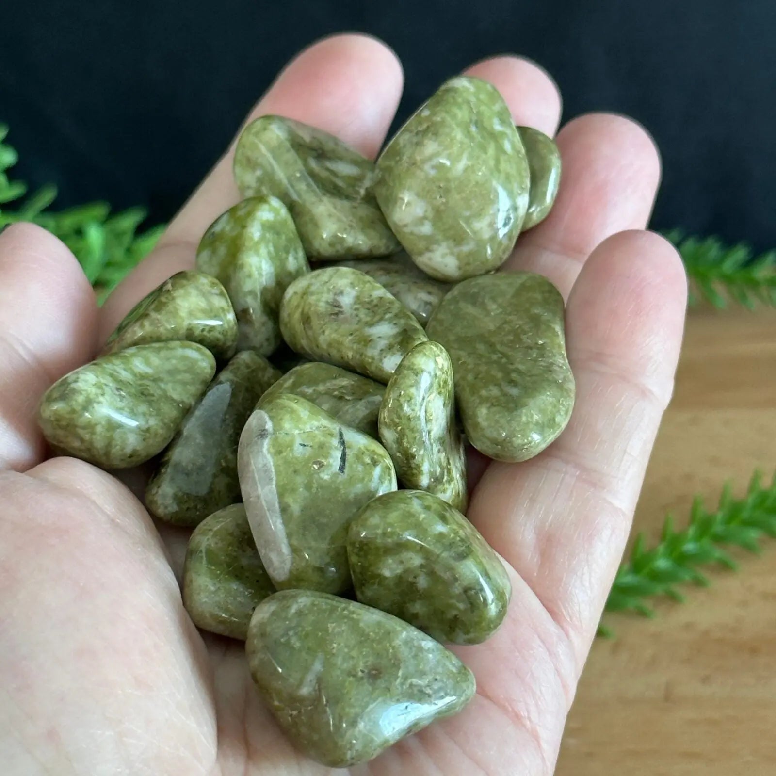 Epidote Tumbled Stones Castle Rocks Cornwall