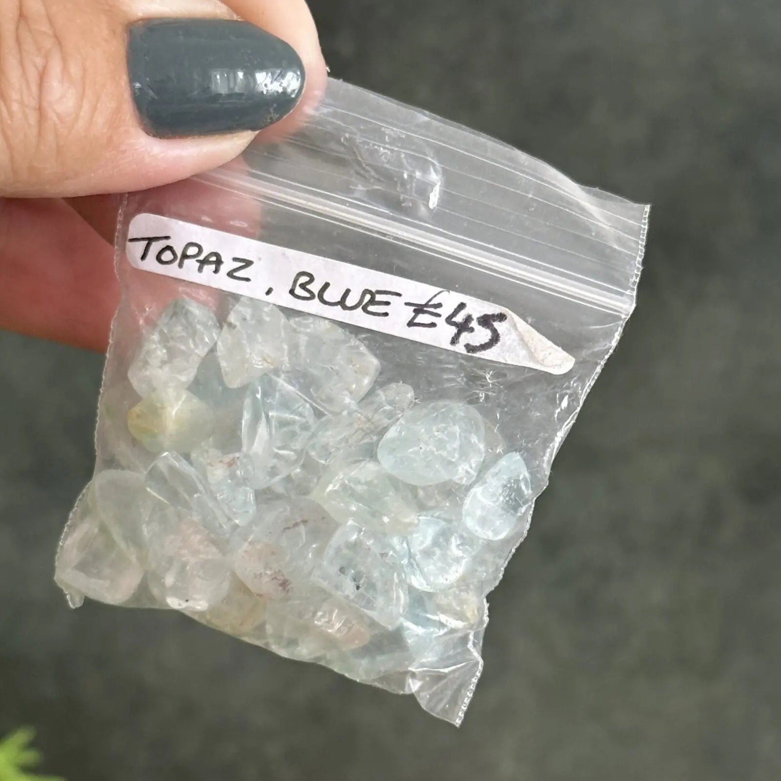 Blue Topaz tumbled stones. Castle Rocks Cornwall