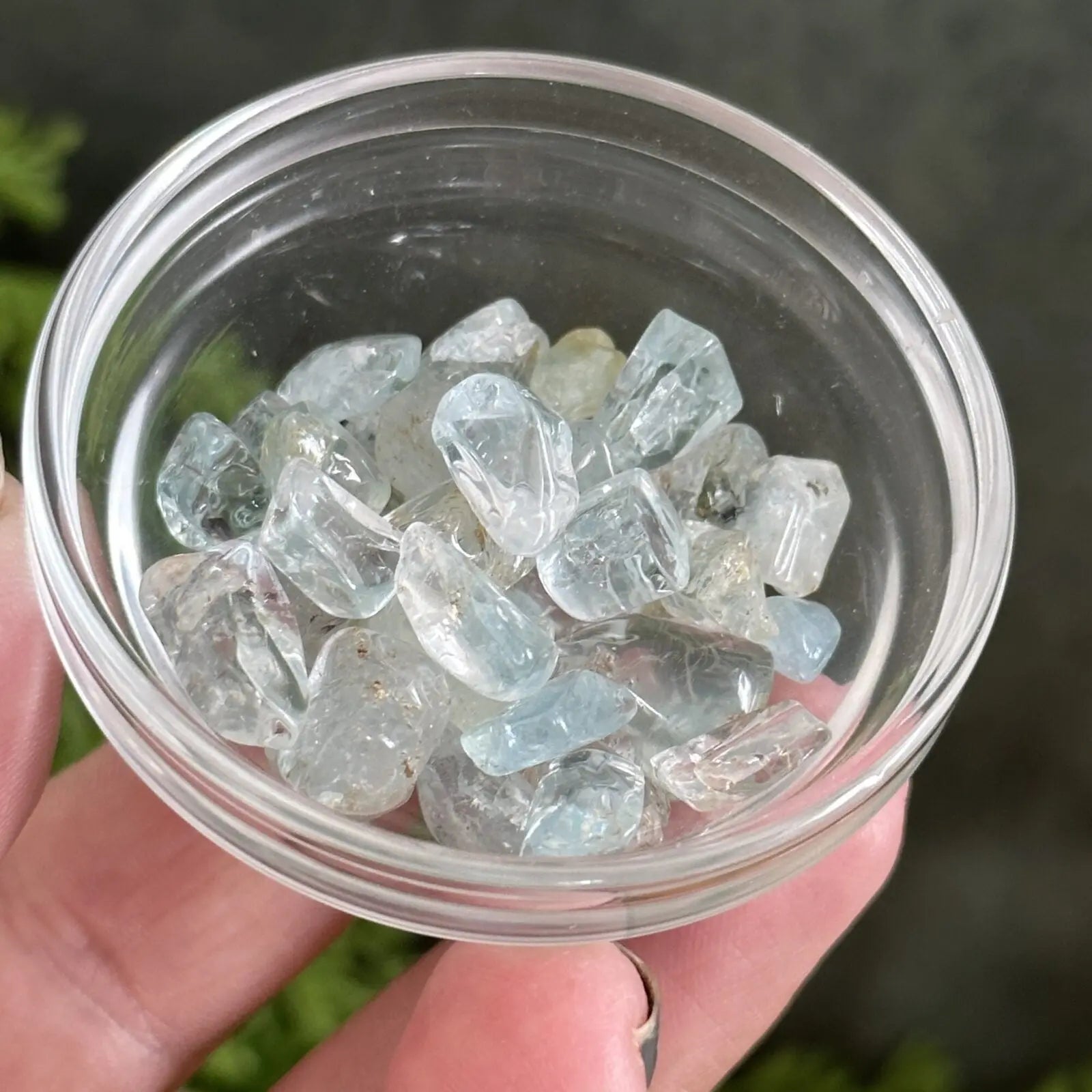 Blue Topaz tumbled stones. Castle Rocks Cornwall
