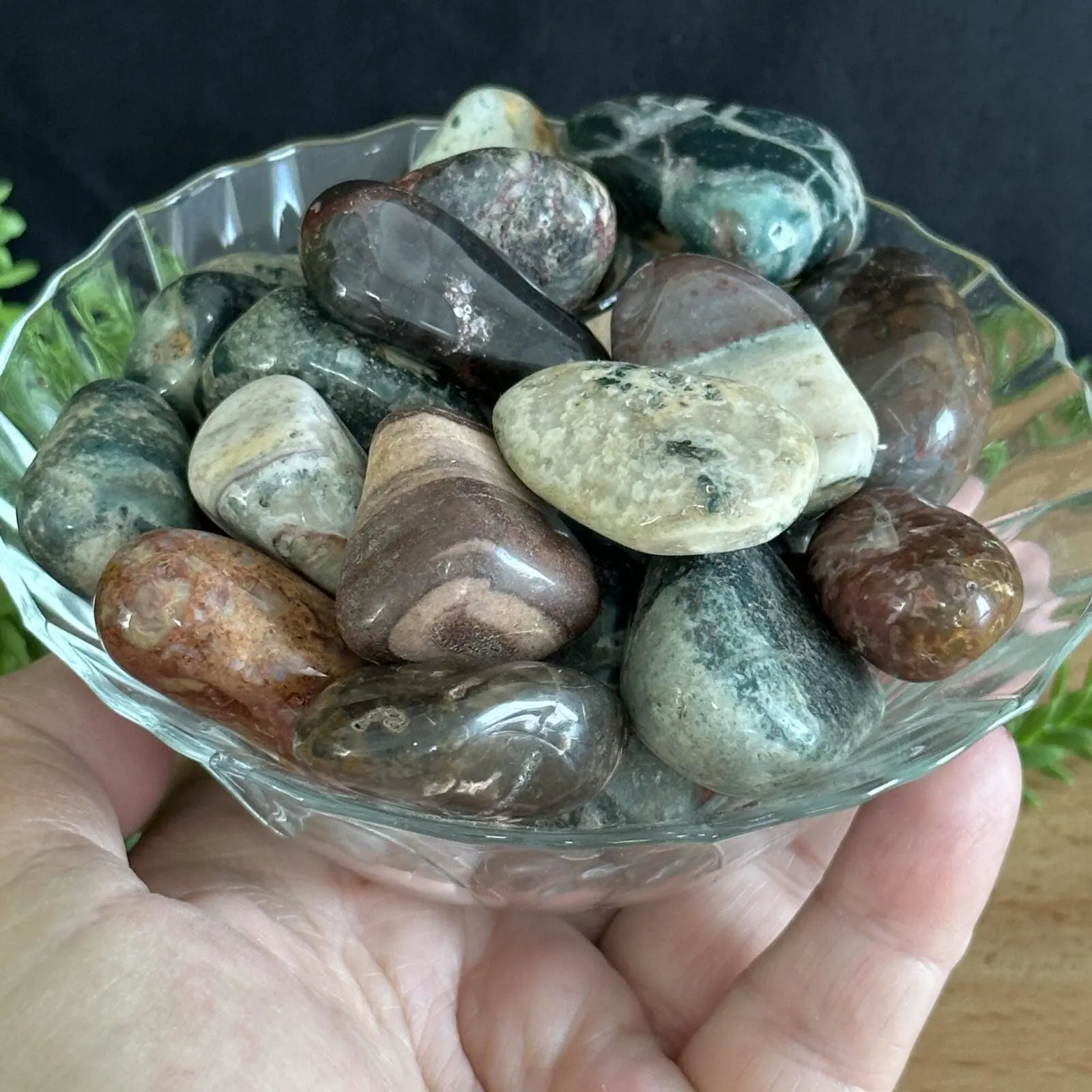 Mixed Jasper Tumbled Stone Castle Rocks Cornwall