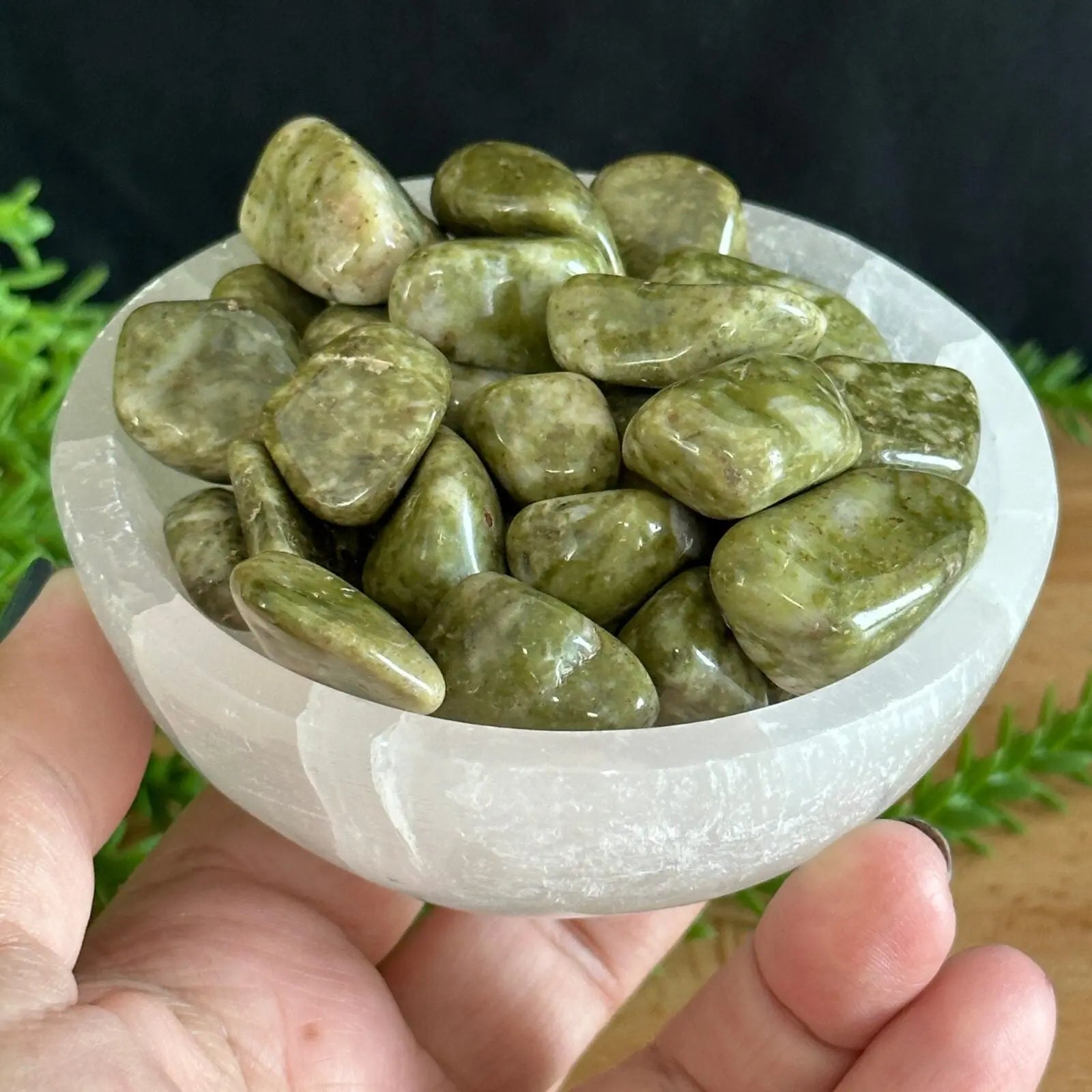 Epidote Tumbled Stones Castle Rocks Cornwall
