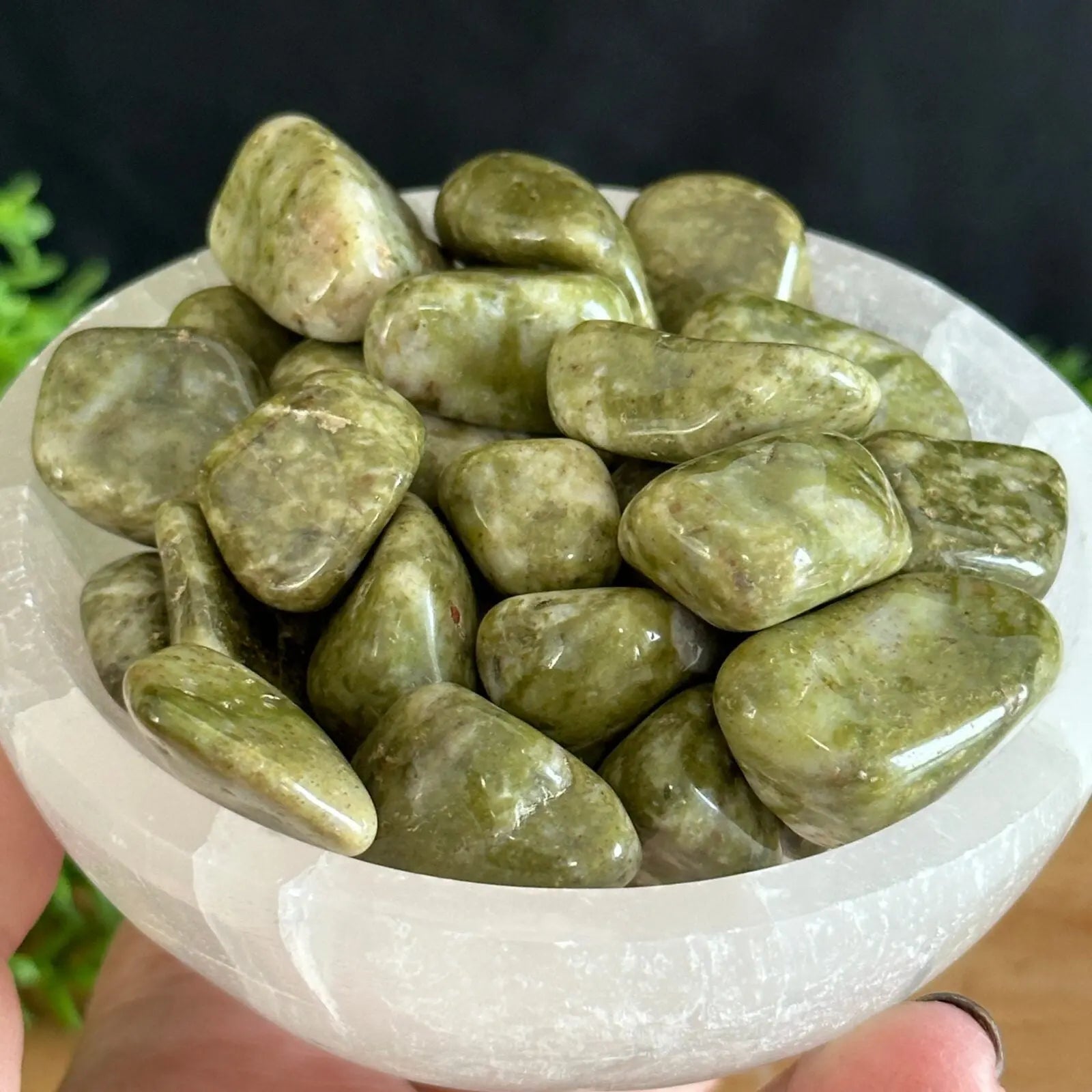 Epidote Tumbled Stones Castle Rocks Cornwall
