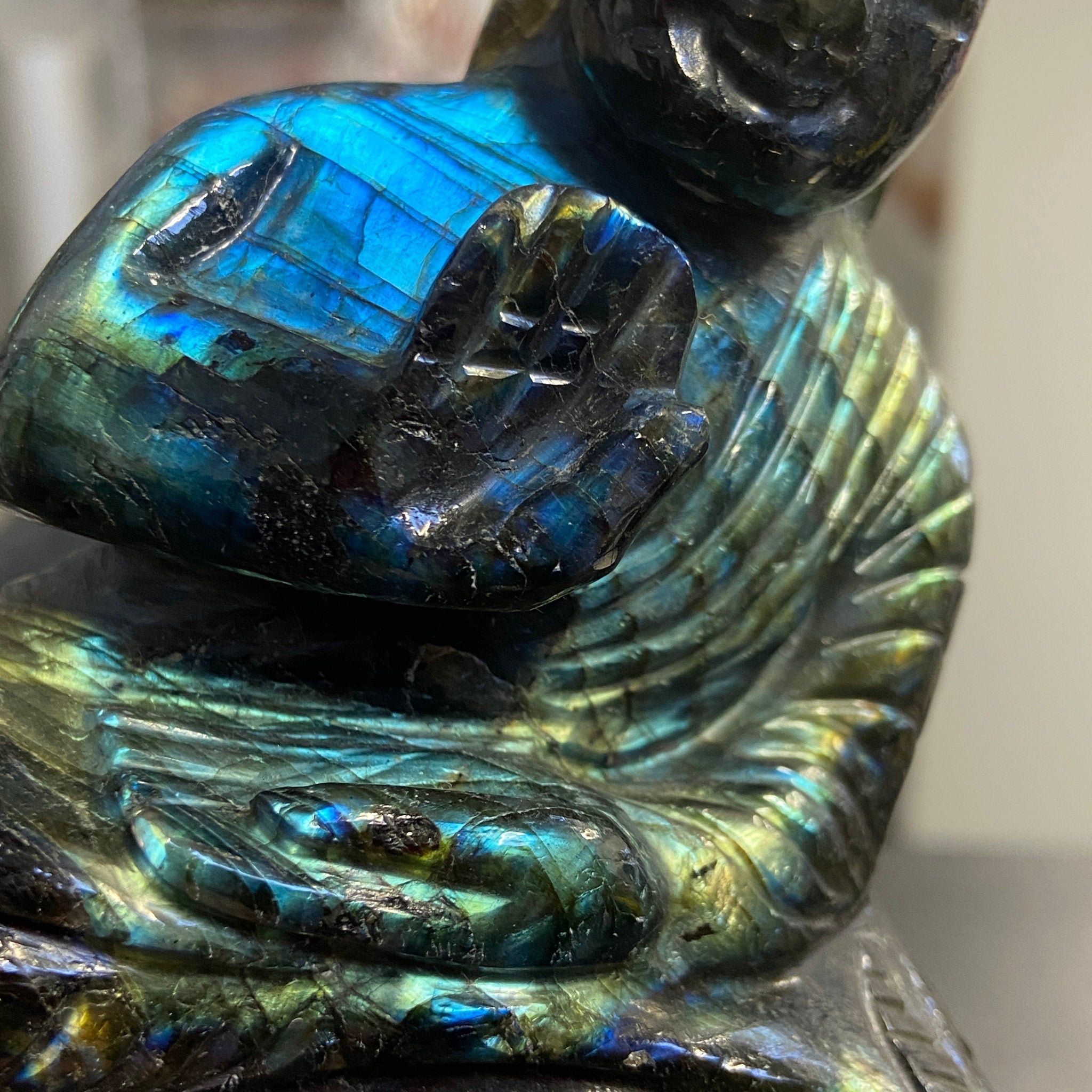 Labradorite Buddha Carving – Madagascar - Castle Rocks Cornwall