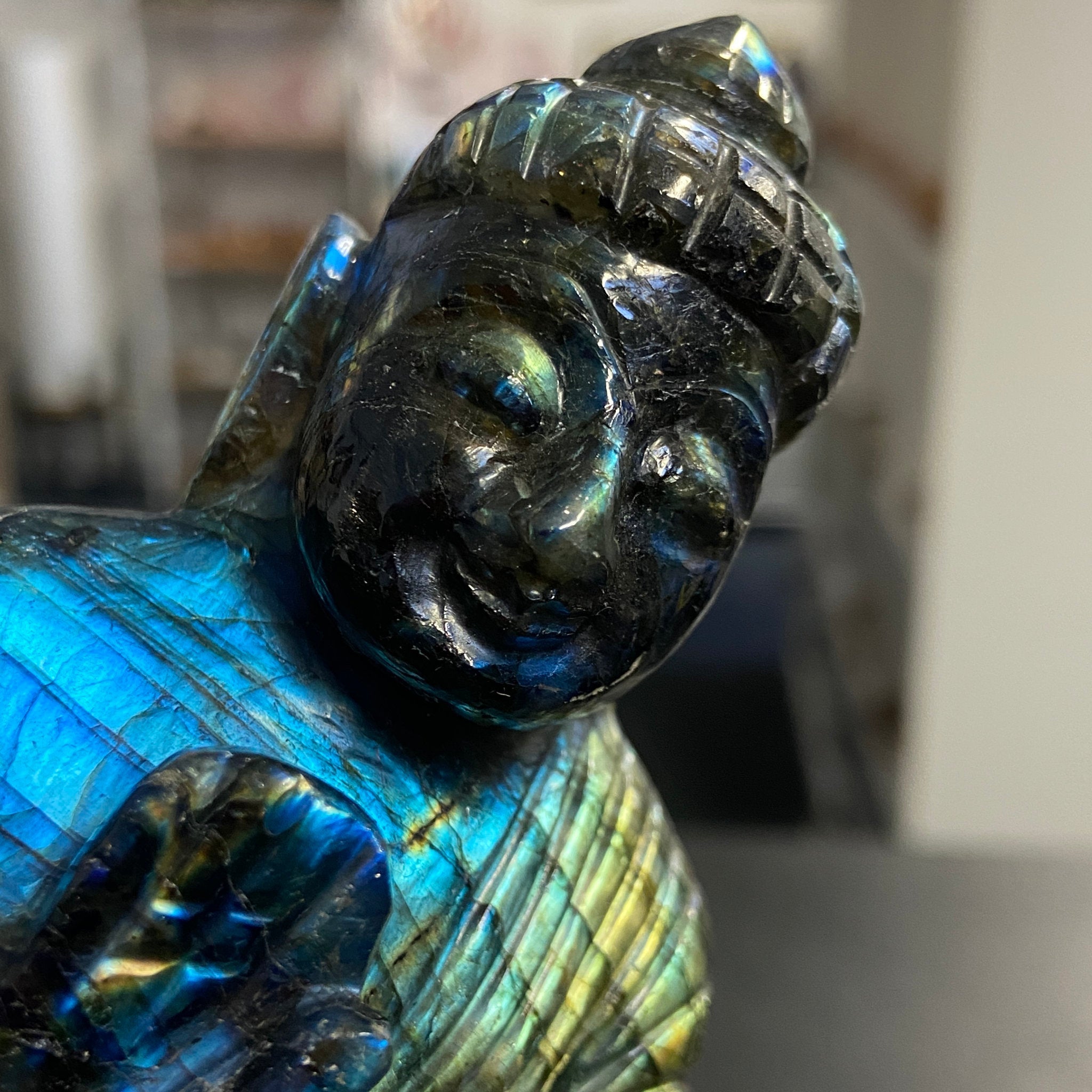 Labradorite Buddha Carving – Madagascar - Castle Rocks Cornwall