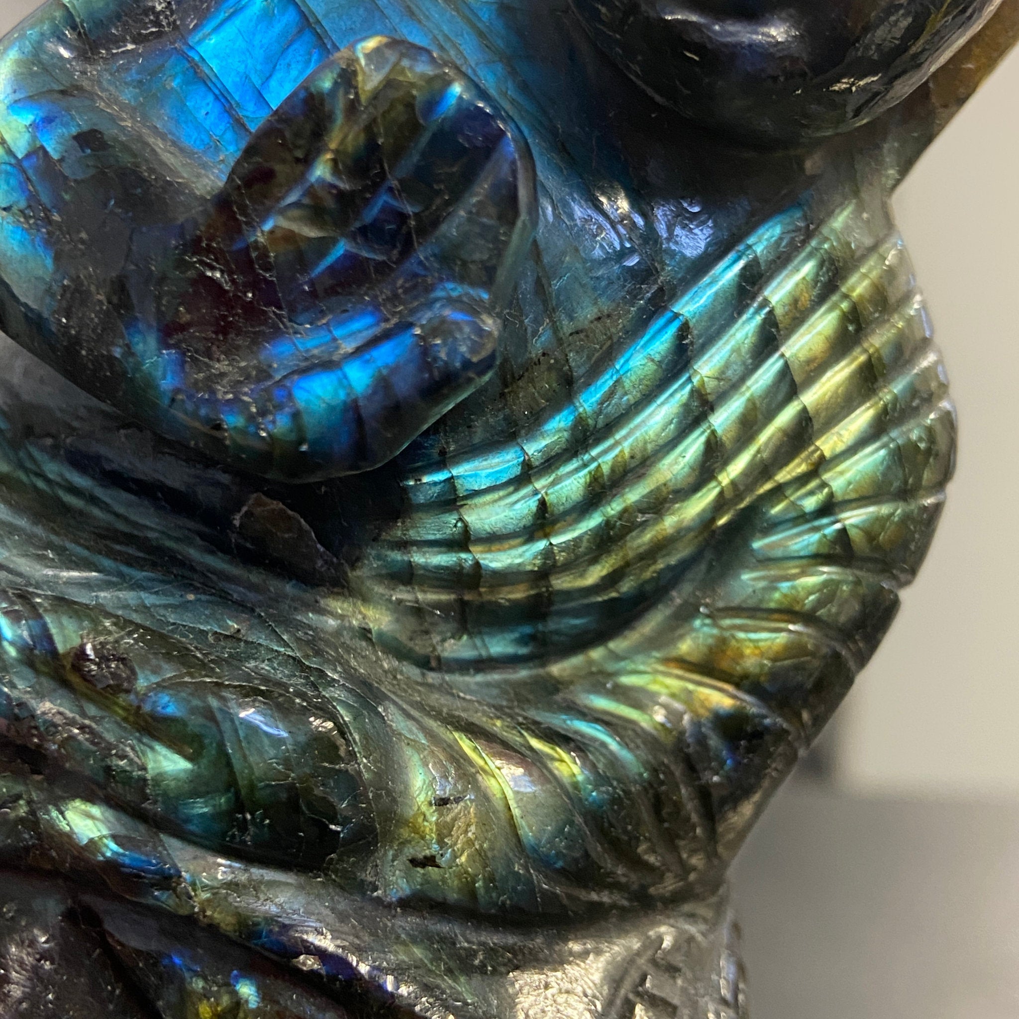 Labradorite Buddha Carving – Madagascar - Castle Rocks Cornwall