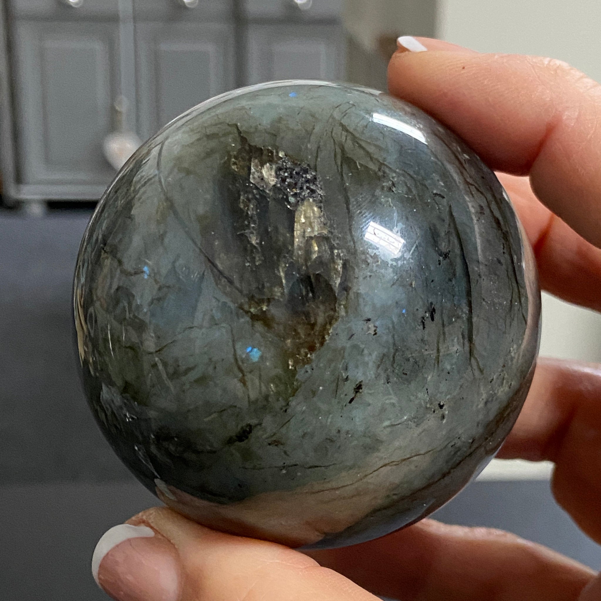 Madagascan Labradorite Sphere – New Beginnings & Intuition - Castle Rocks Cornwall