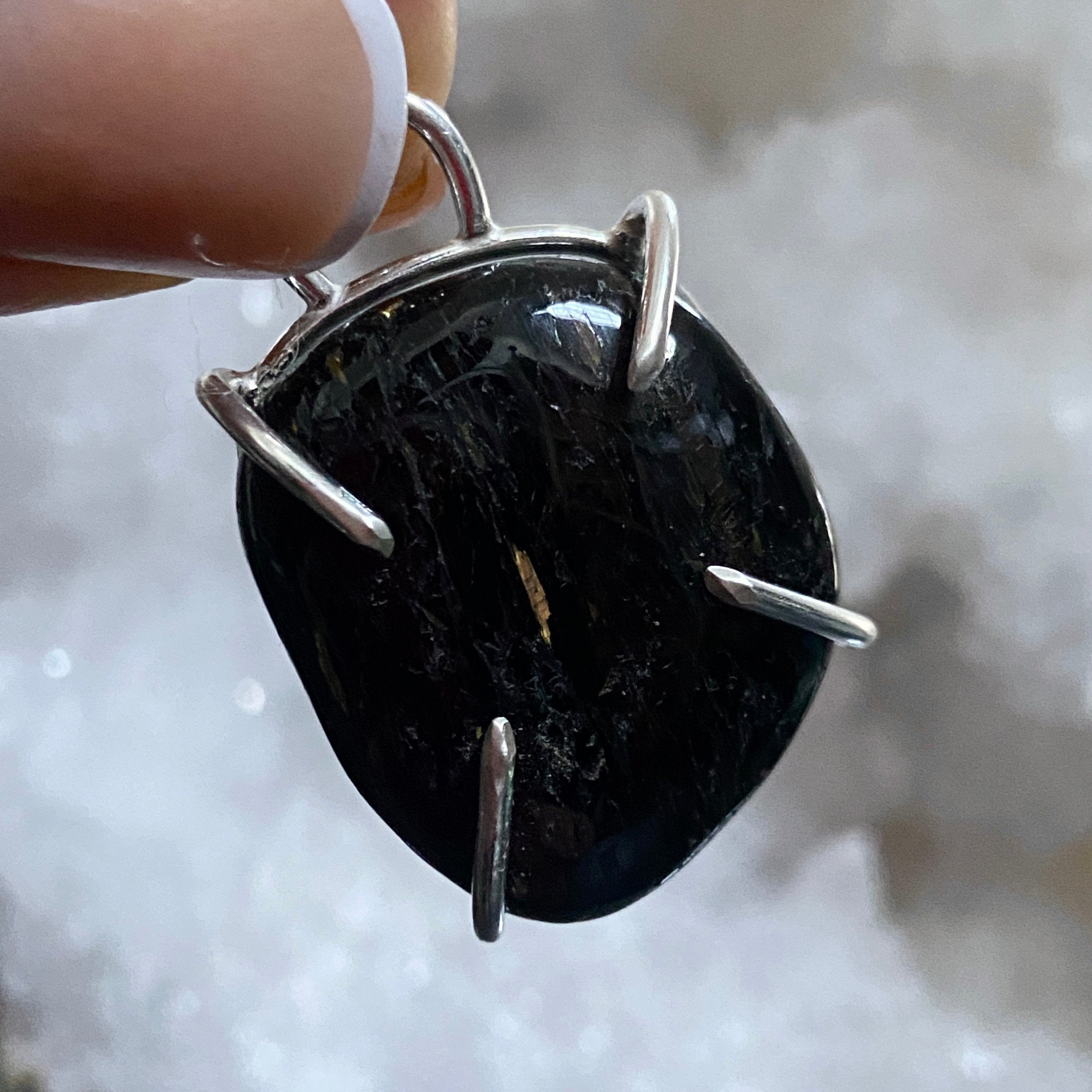 Nuummite Pendant - Bespoke by Song of the Sea - Castle Rocks Cornwall