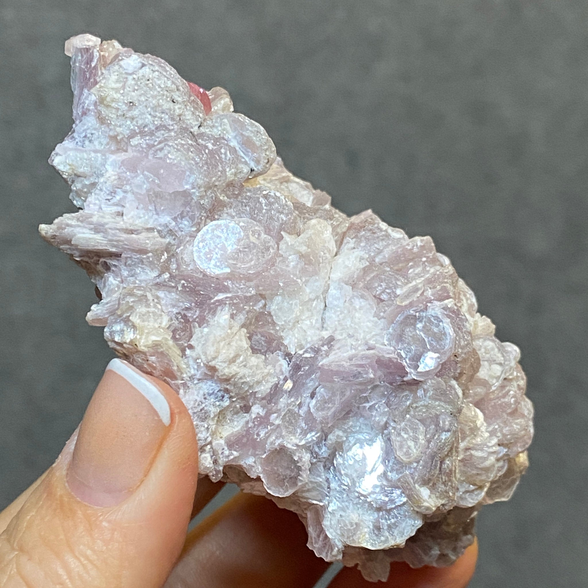 Pink Tourmaline on Lepidolite and Muscovite – Brazil - Castle Rocks Cornwall