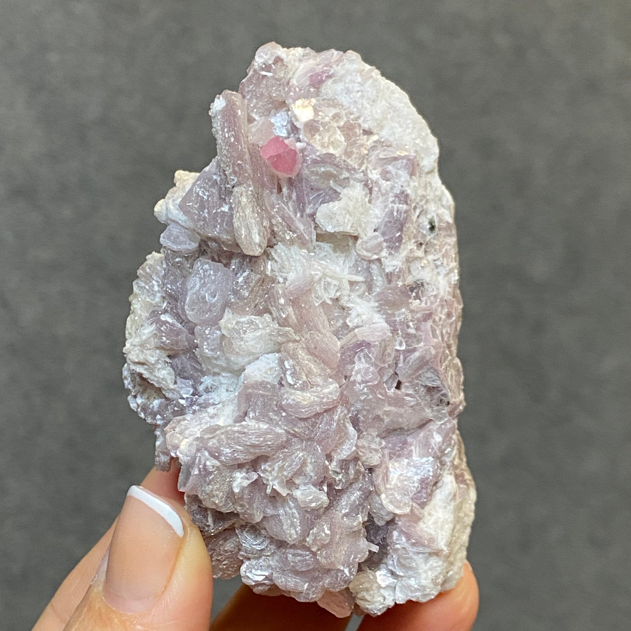 Pink Tourmaline on Lepidolite and Muscovite – Brazil - Castle Rocks Cornwall