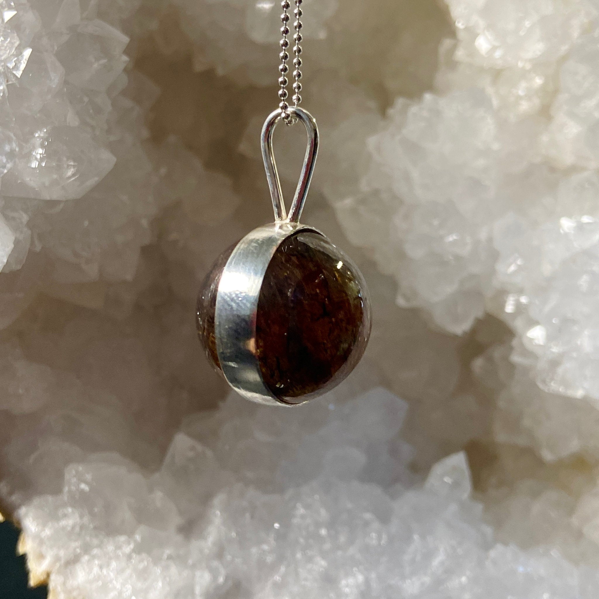 Rutilated Quartz Spinner Pendant - Bespoke by Song of the Sea - Castle Rocks Cornwall