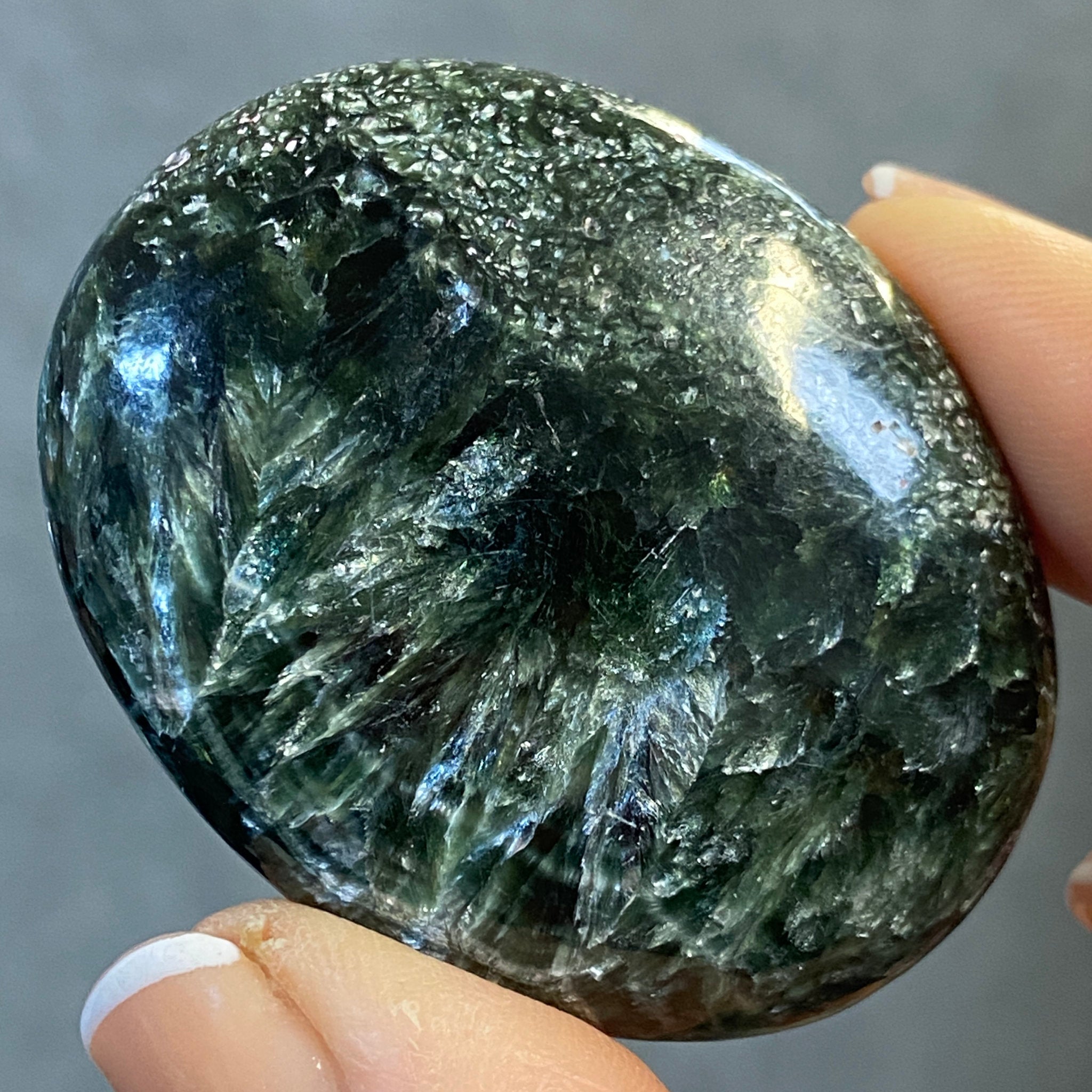Seraphinite Palmstone – Russia - Castle Rocks Cornwall