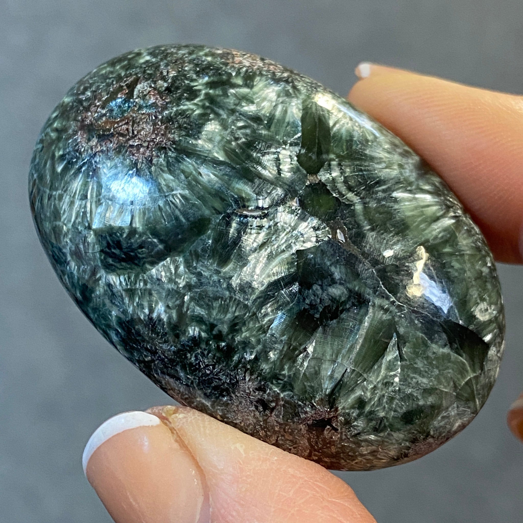 Seraphinite Palmstone – Russia - Castle Rocks Cornwall