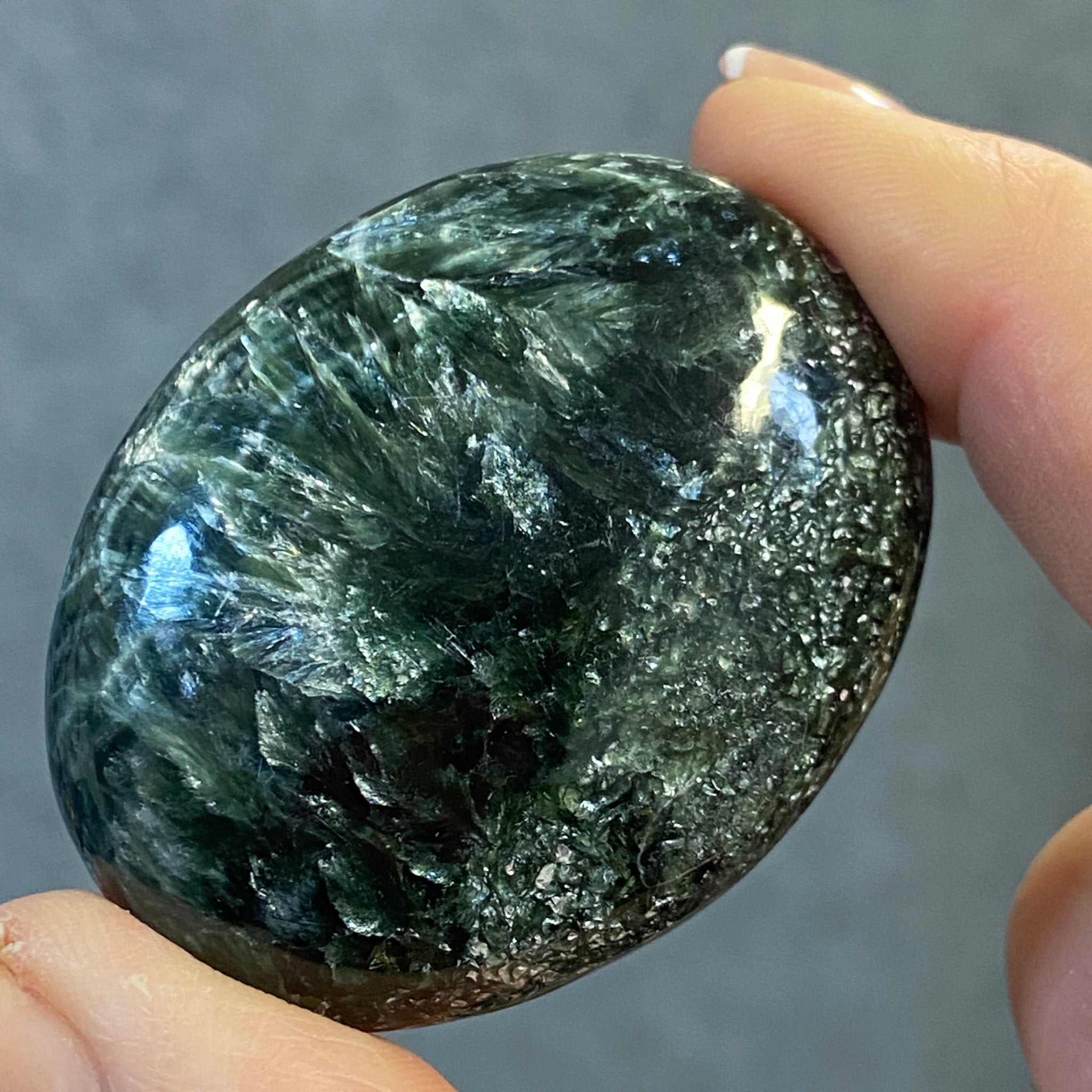 Seraphinite Palmstone – Russia - Castle Rocks Cornwall