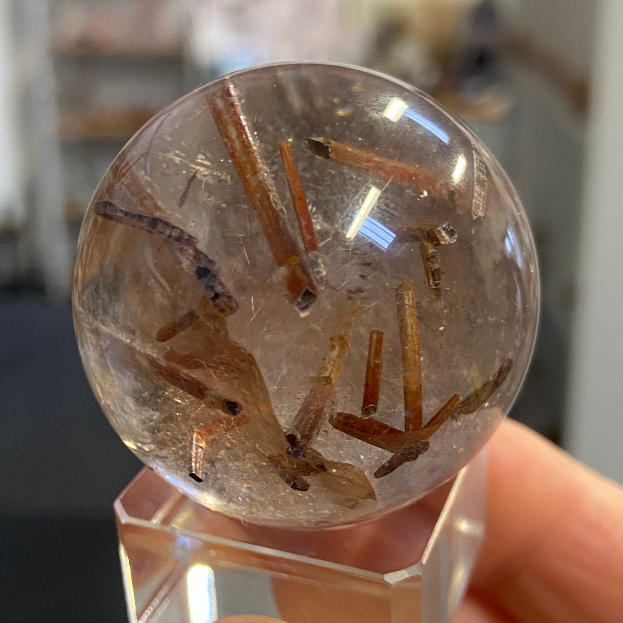 Smoky Rutilated Quartz Sphere – Brazil - Castle Rocks Cornwall