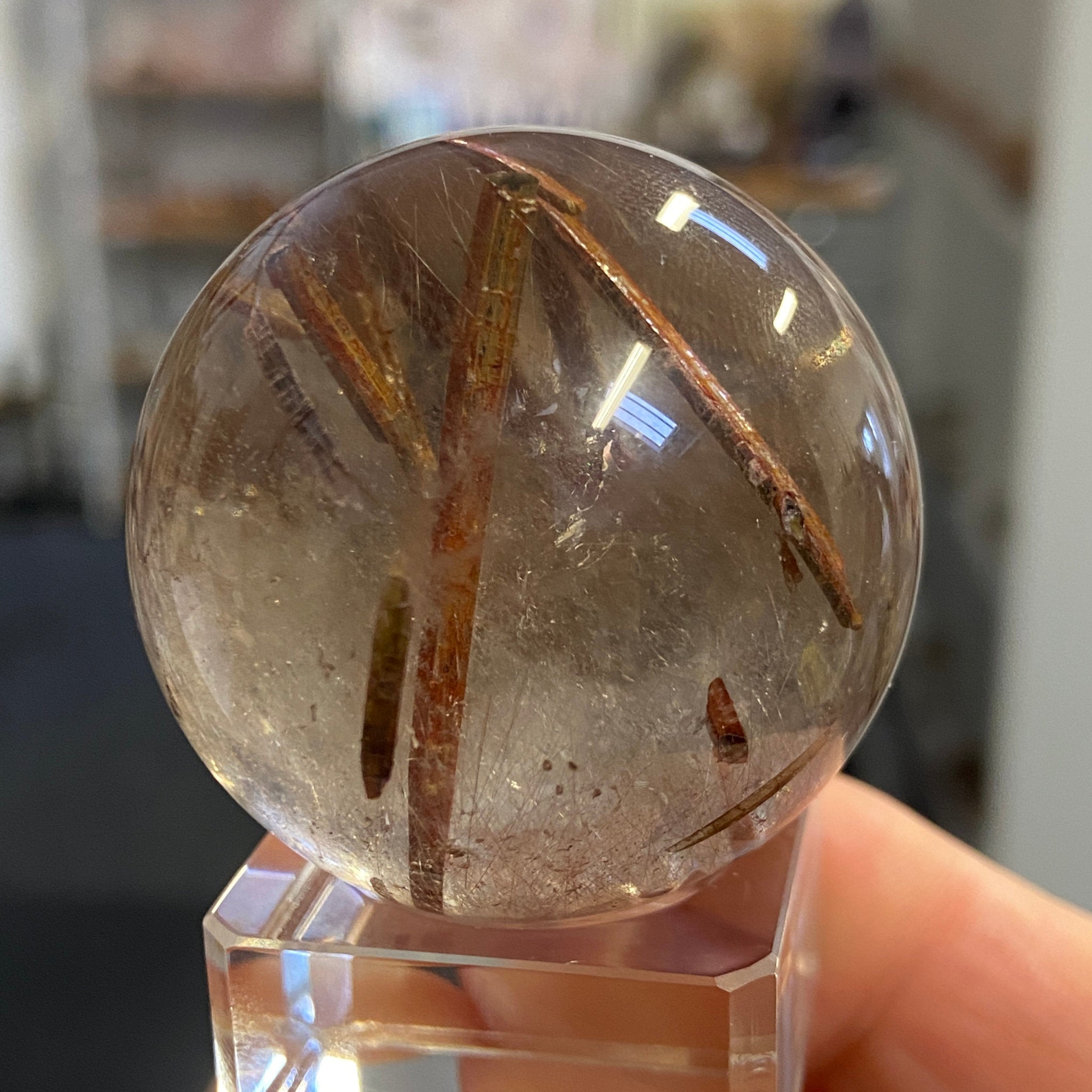 Smoky Rutilated Quartz Sphere – Brazil - Castle Rocks Cornwall