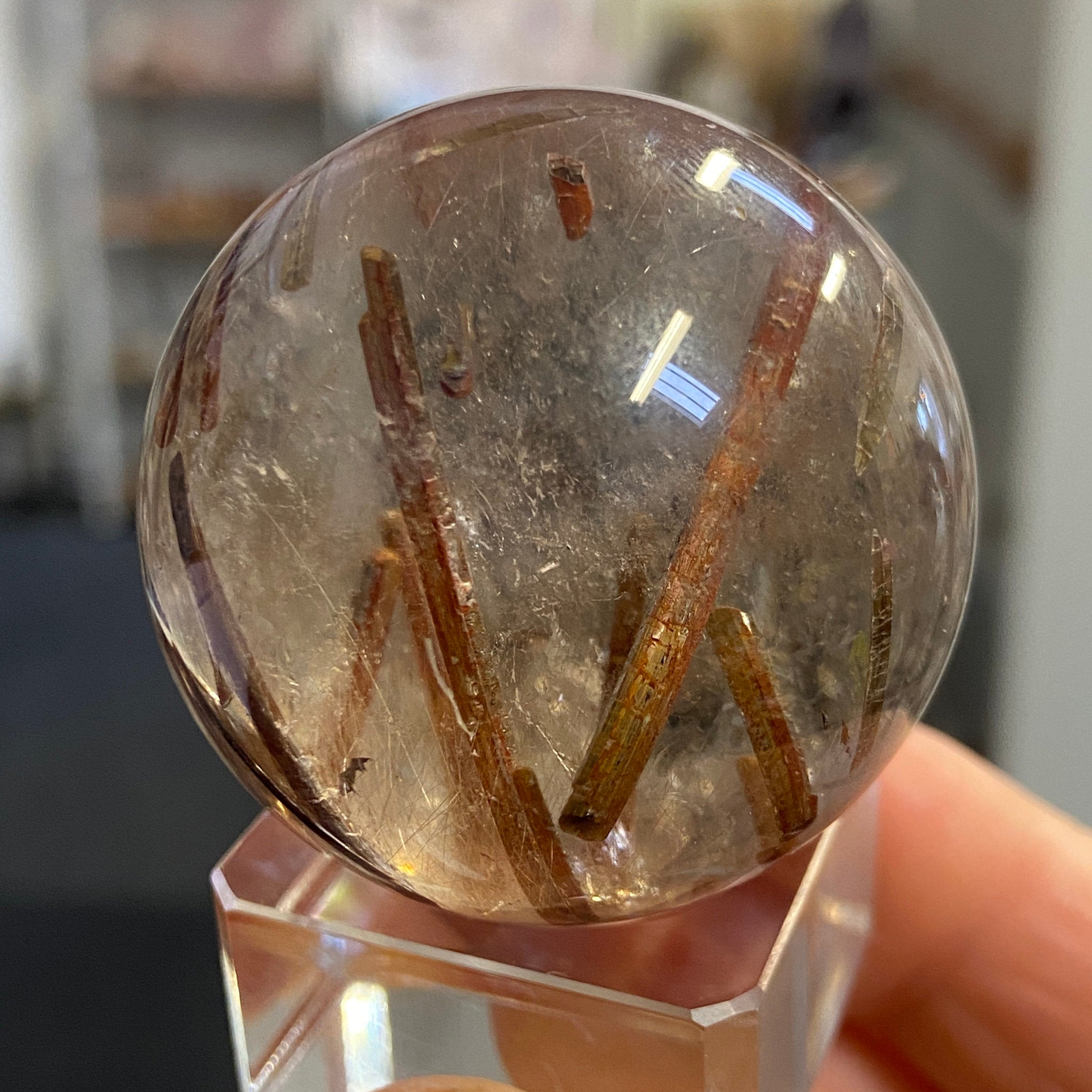 Smoky Rutilated Quartz Sphere – Brazil - Castle Rocks Cornwall
