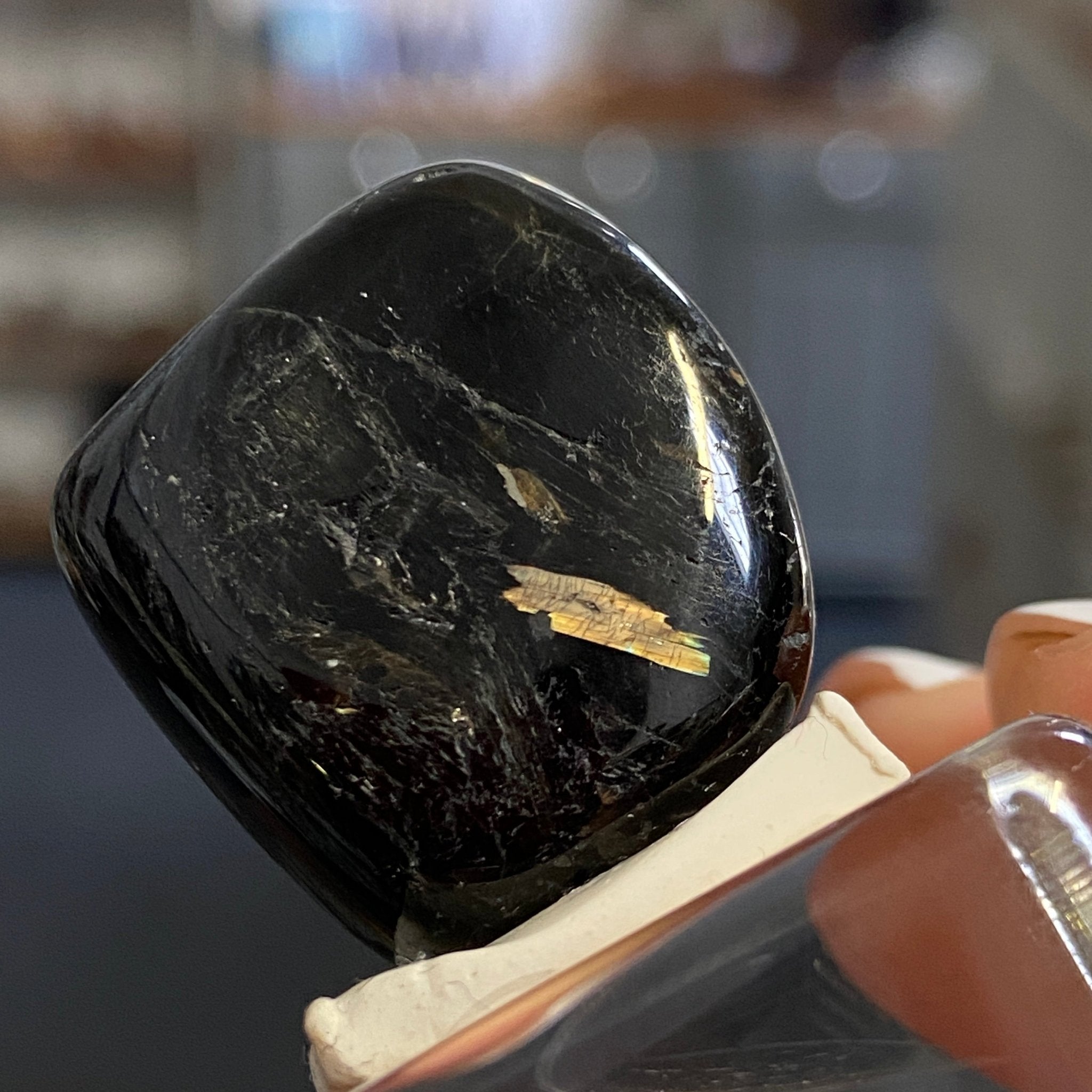 The Best Nuummite from Greenland - Tumbled Stone - AAA - Castle Rocks Cornwall