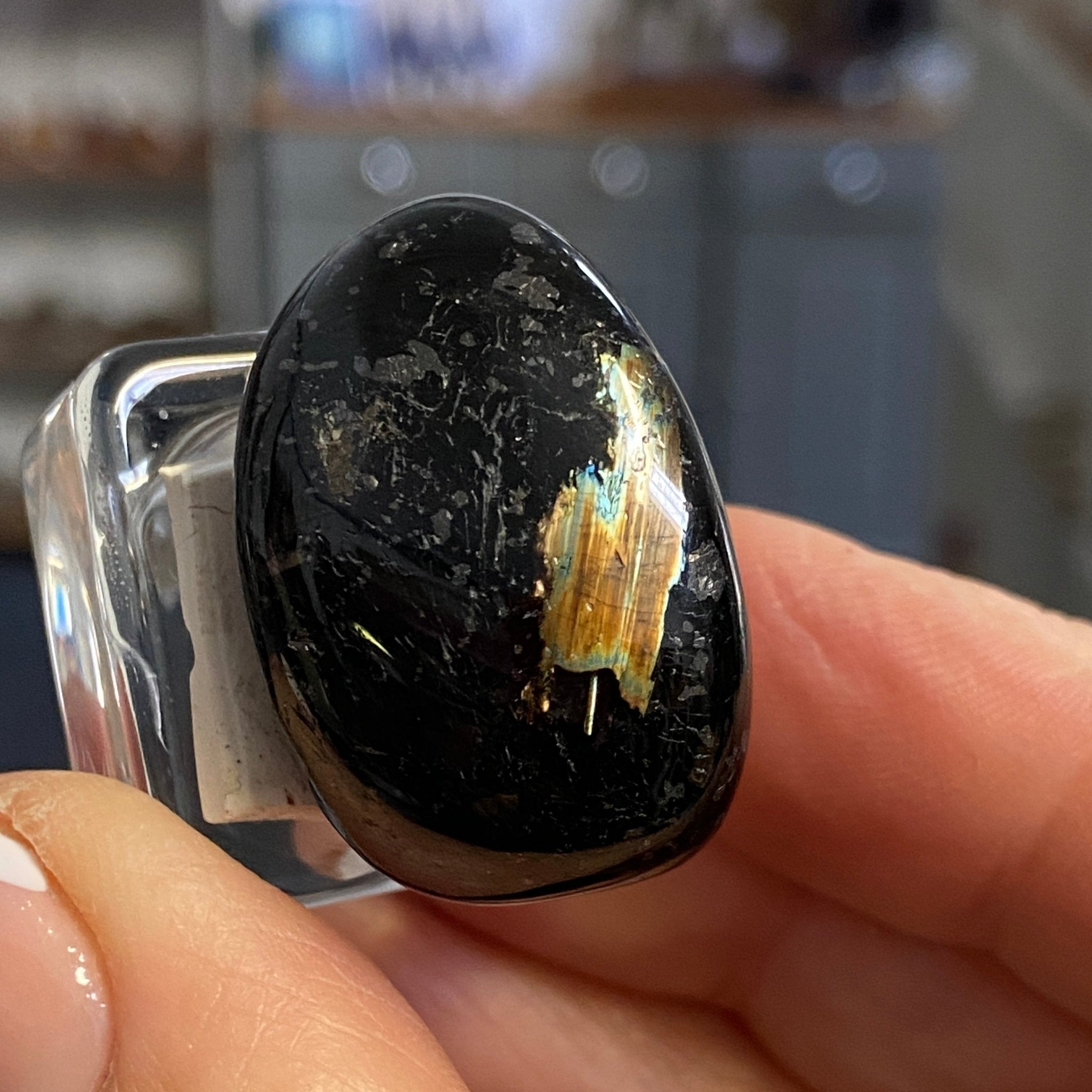 The Best Nuummite from Greenland - Tumbled Stone - AAA - Castle Rocks Cornwall