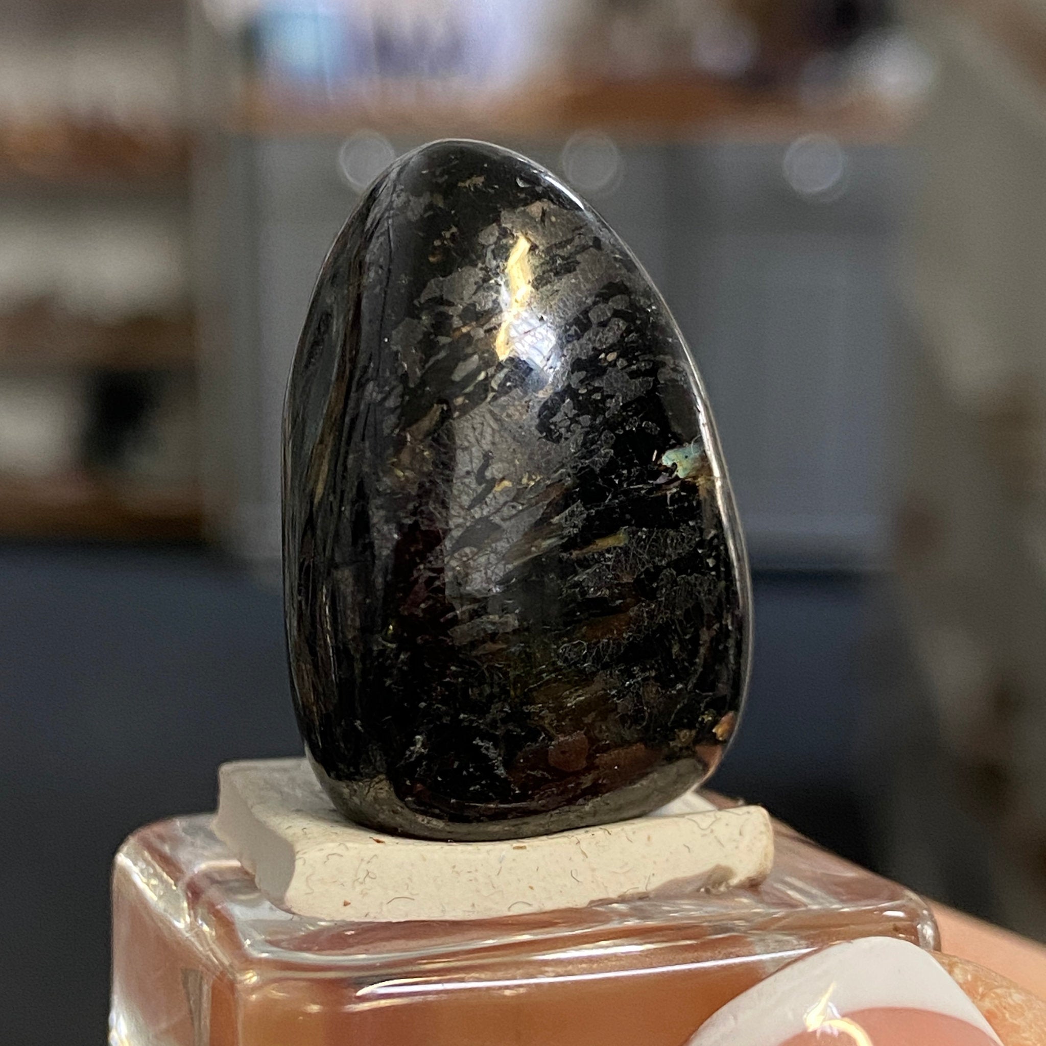 The Best Nuummite from Greenland - Tumbled Stone - AAA - Castle Rocks Cornwall