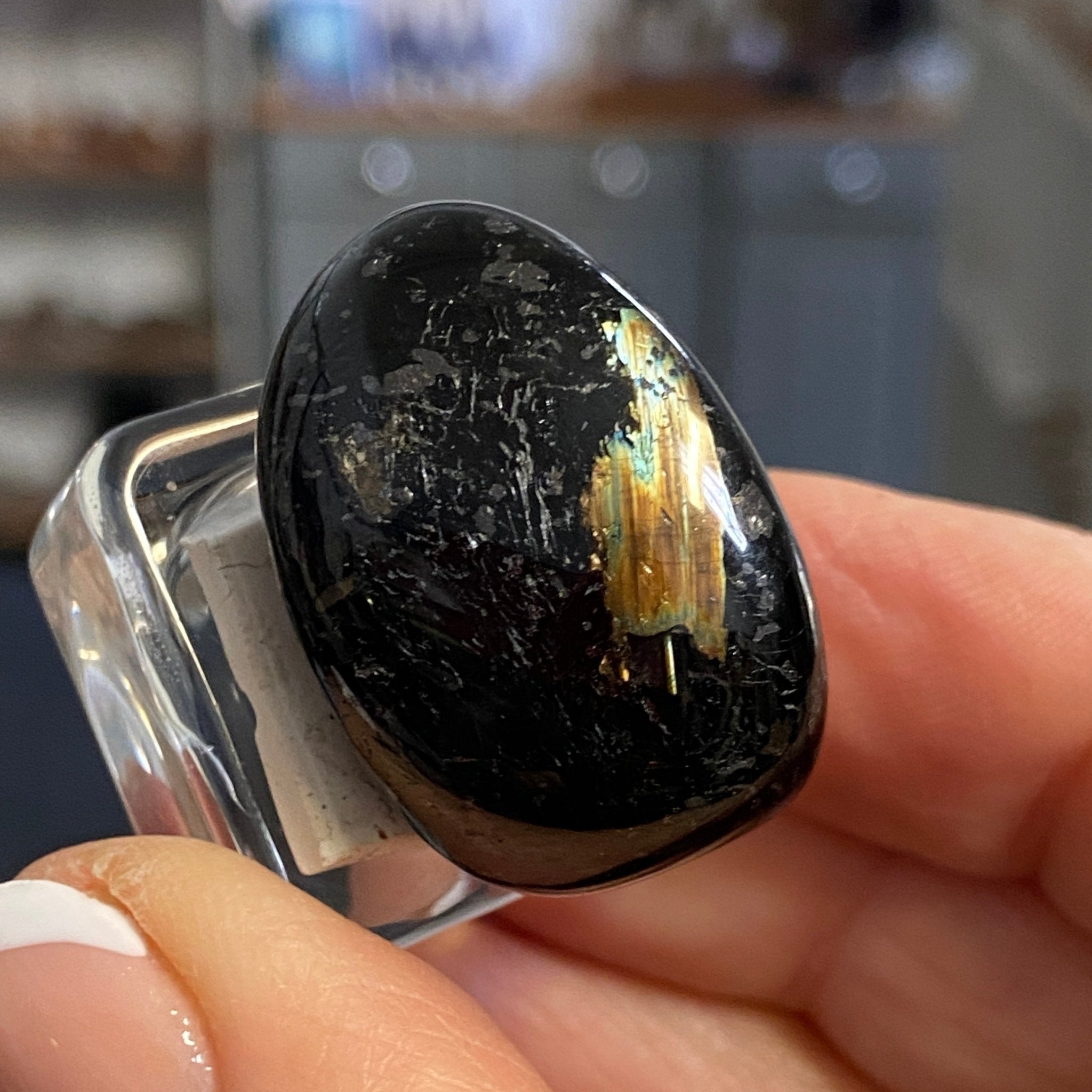 The Best Nuummite from Greenland - Tumbled Stone - AAA - Castle Rocks Cornwall