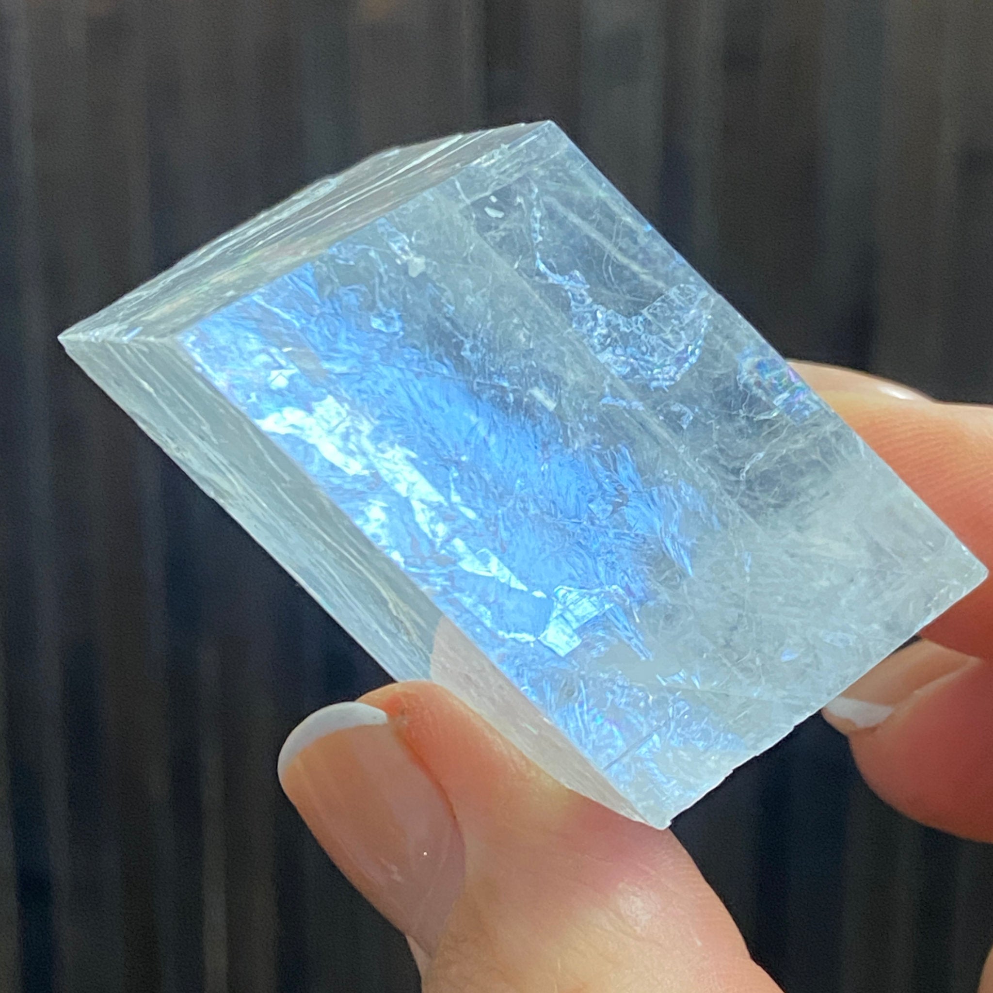 The Viking Stone - Clear Optical Calcite - Mexico - Castle Rocks Cornwall