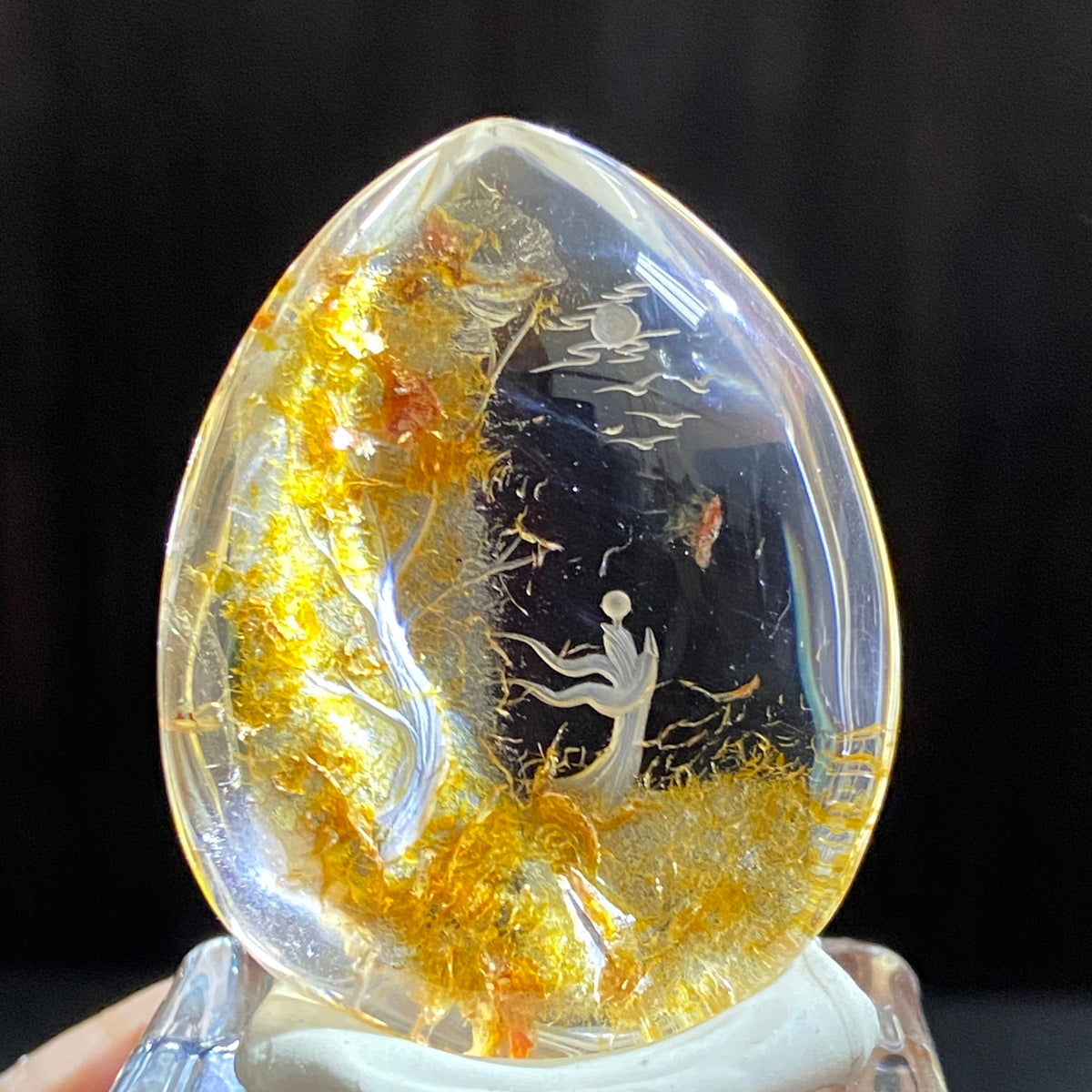 Moonlit Autumn Grove — AAA Diamond-Etched Clear Landscape Quartz