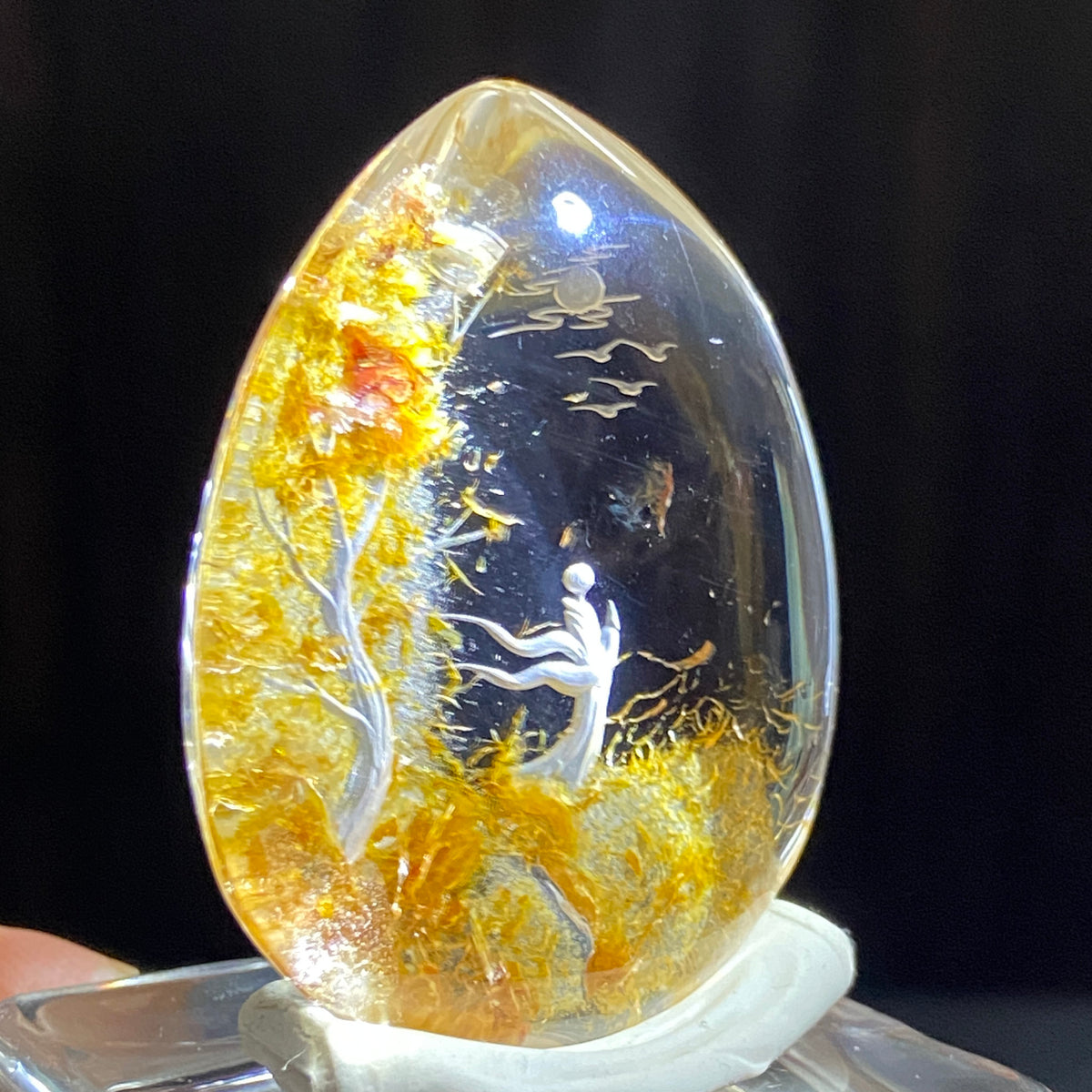 Moonlit Autumn Grove — AAA Diamond-Etched Clear Landscape Quartz