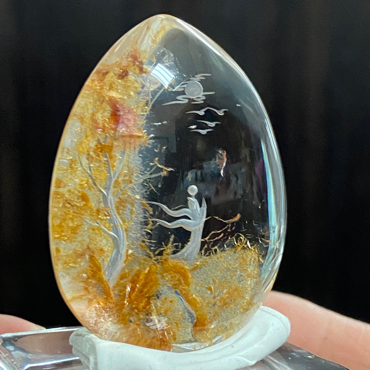 Moonlit Autumn Grove — AAA Diamond-Etched Clear Landscape Quartz
