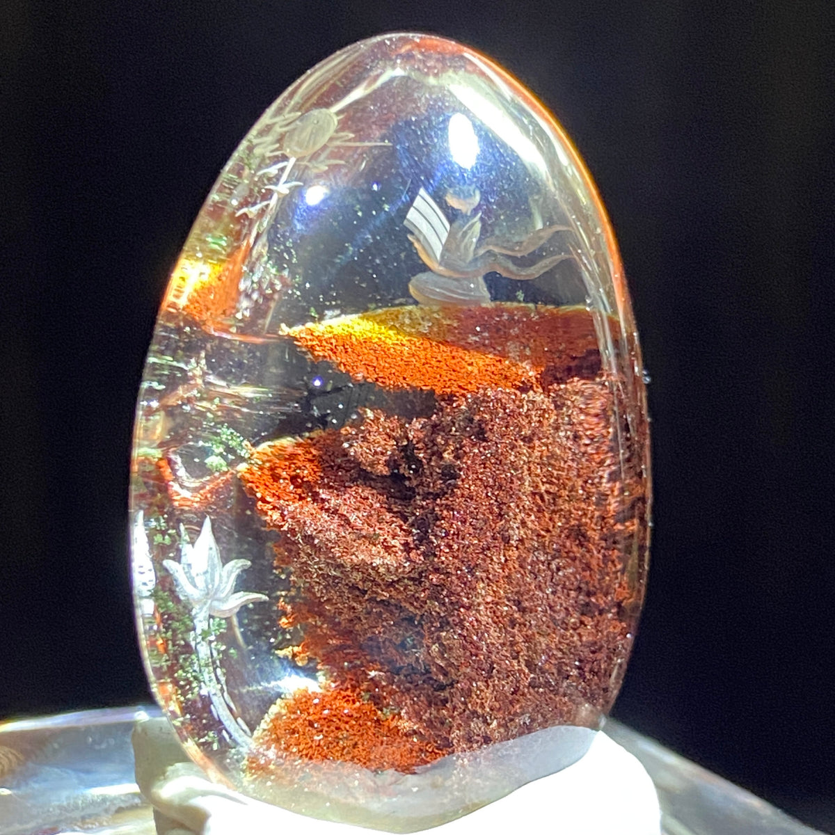 Lotus and Red Mountain Summit — AAA Diamond-Etched Fire Quartz