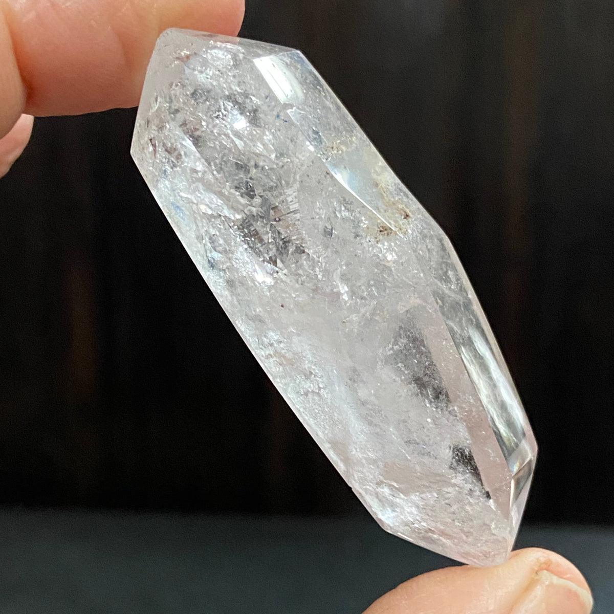 Double Terminated Clear Quartz with Two Enhydros – Brazil