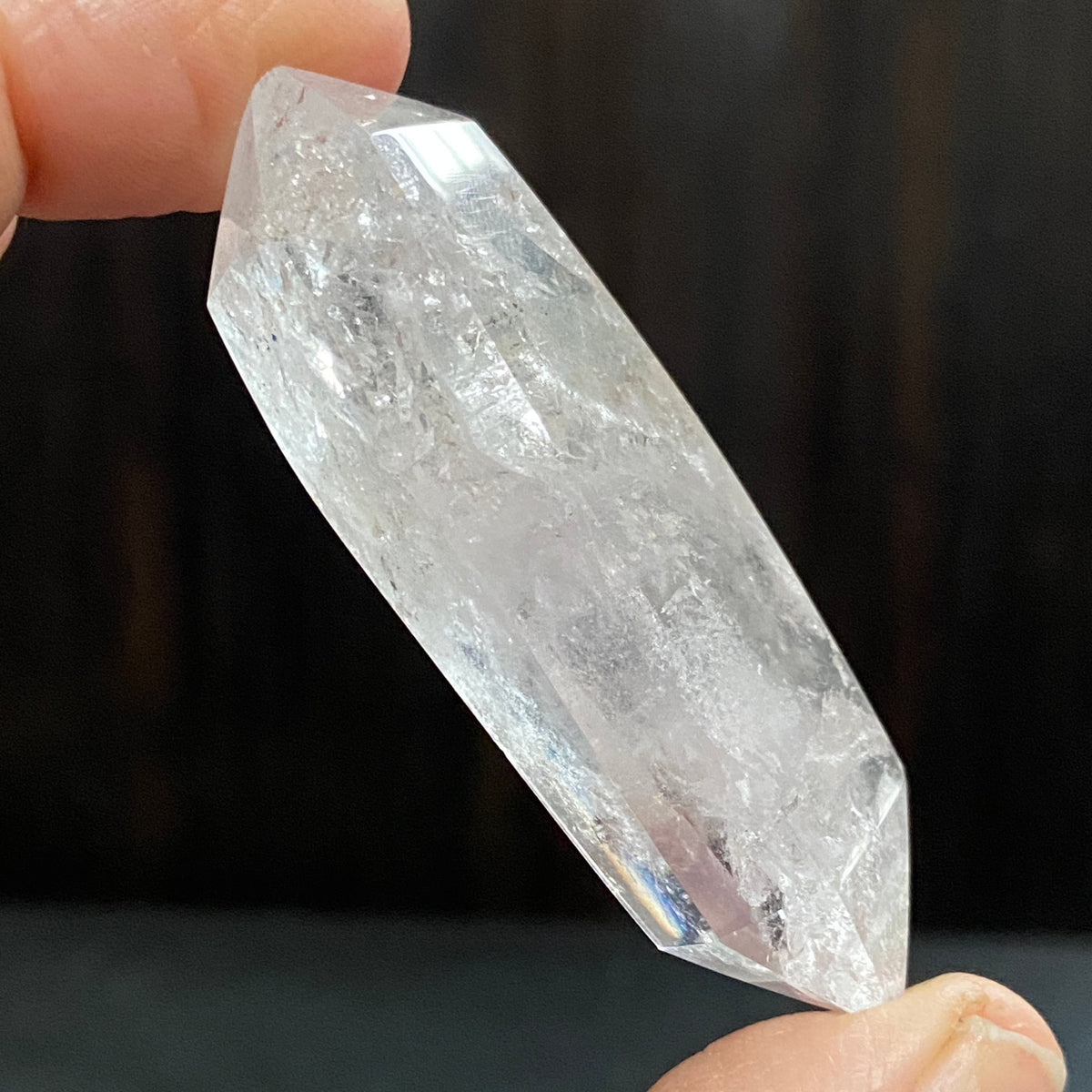 Double Terminated Clear Quartz with Two Enhydros – Brazil