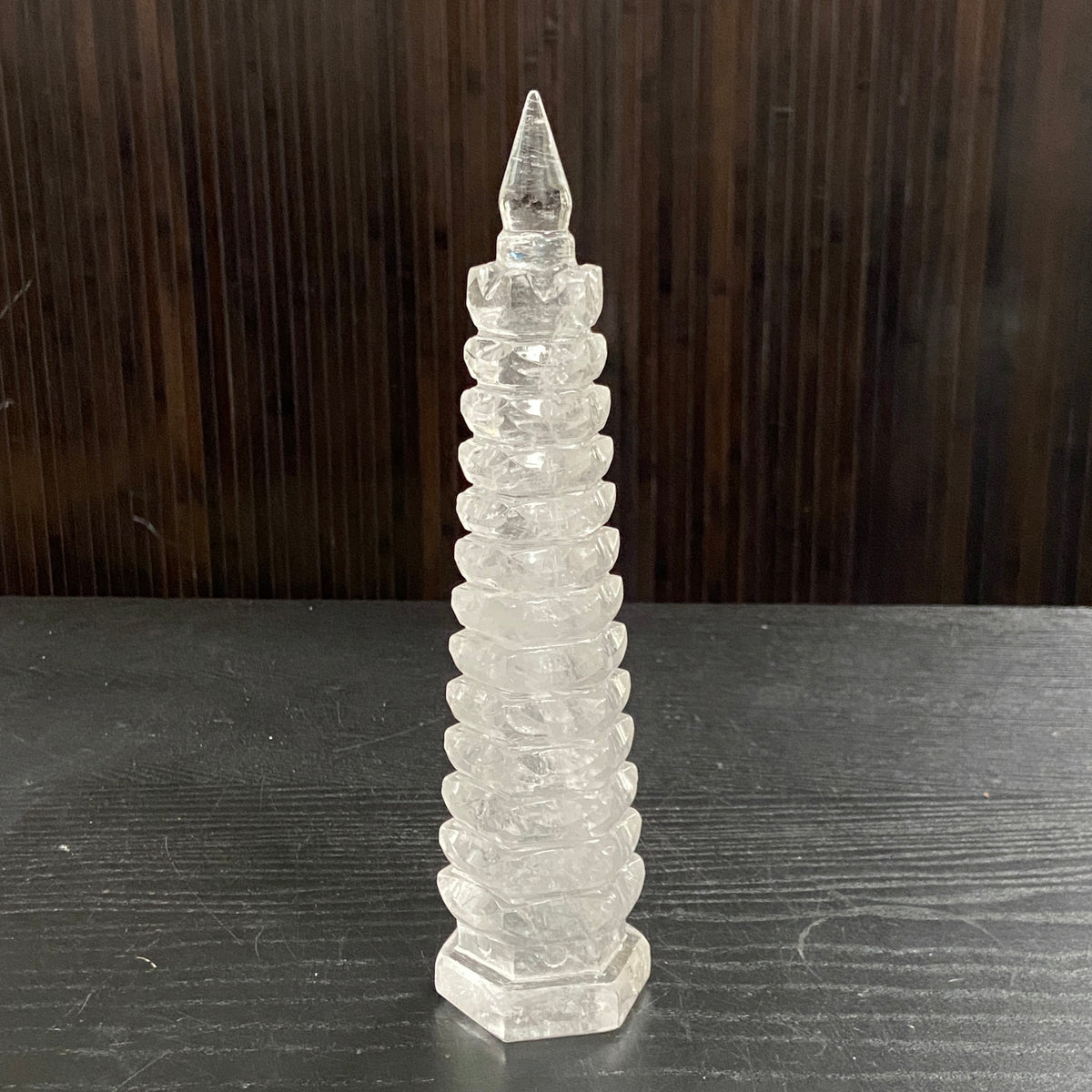 13-Layer Clear Quartz Wenchang Tower – Brazil