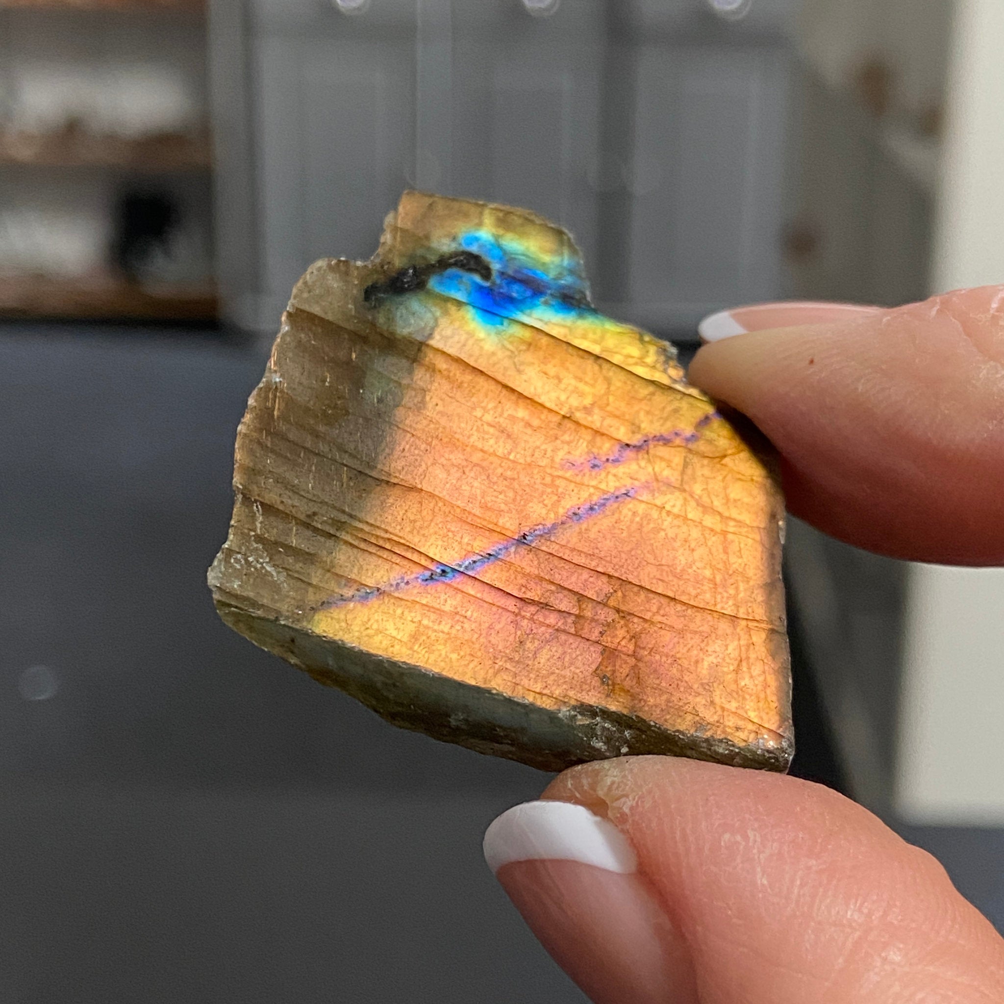 Madagascan Labradorite Slice – New Beginnings & Intuition