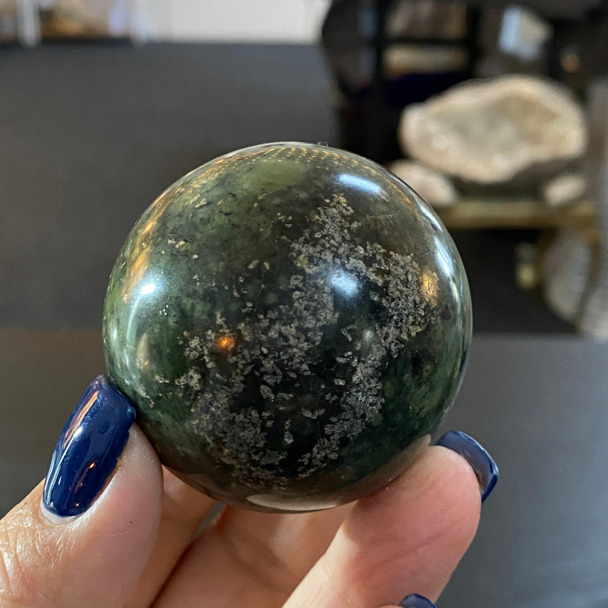 Peruvian Nephrite Jade Sphere