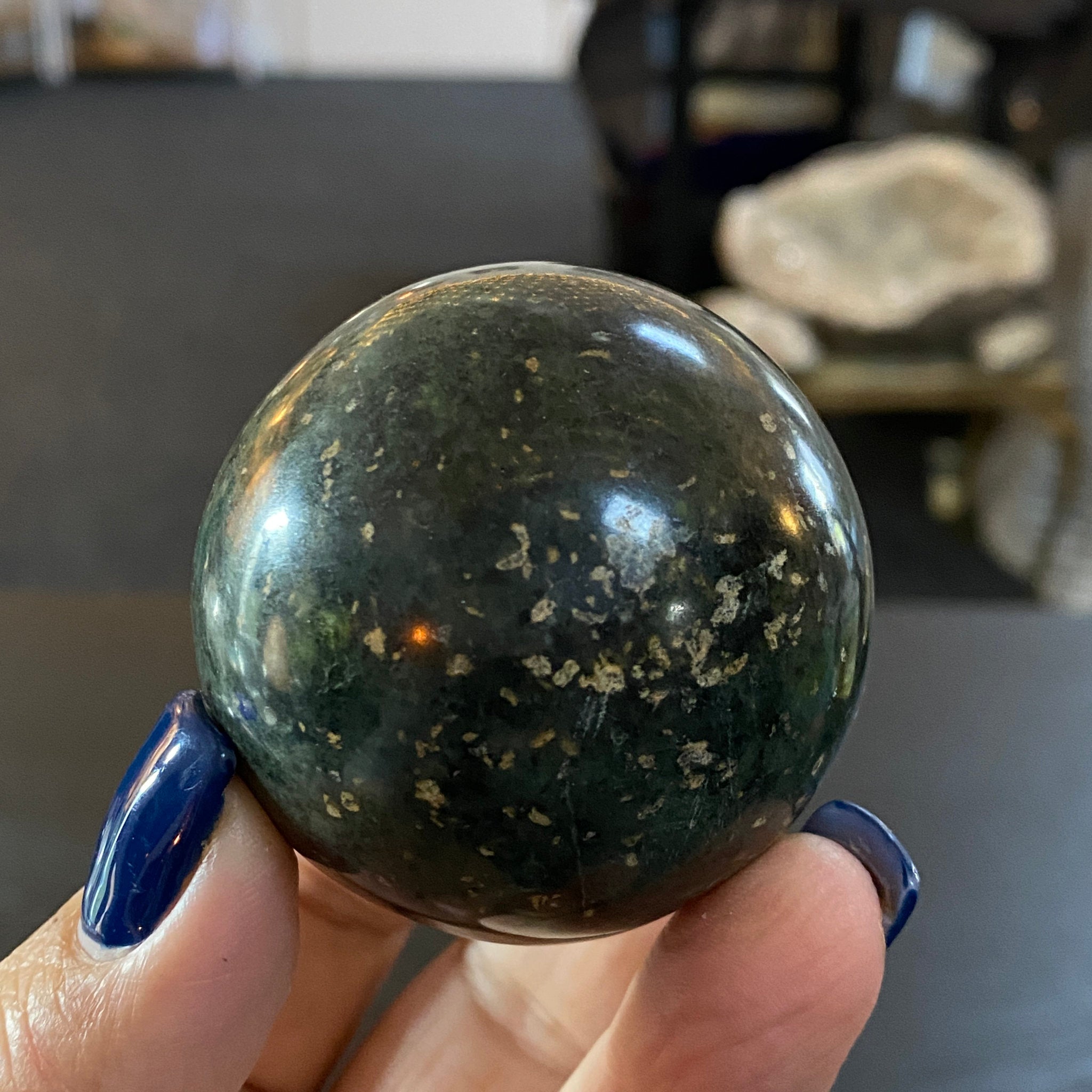 Peruvian Nephrite Jade Sphere