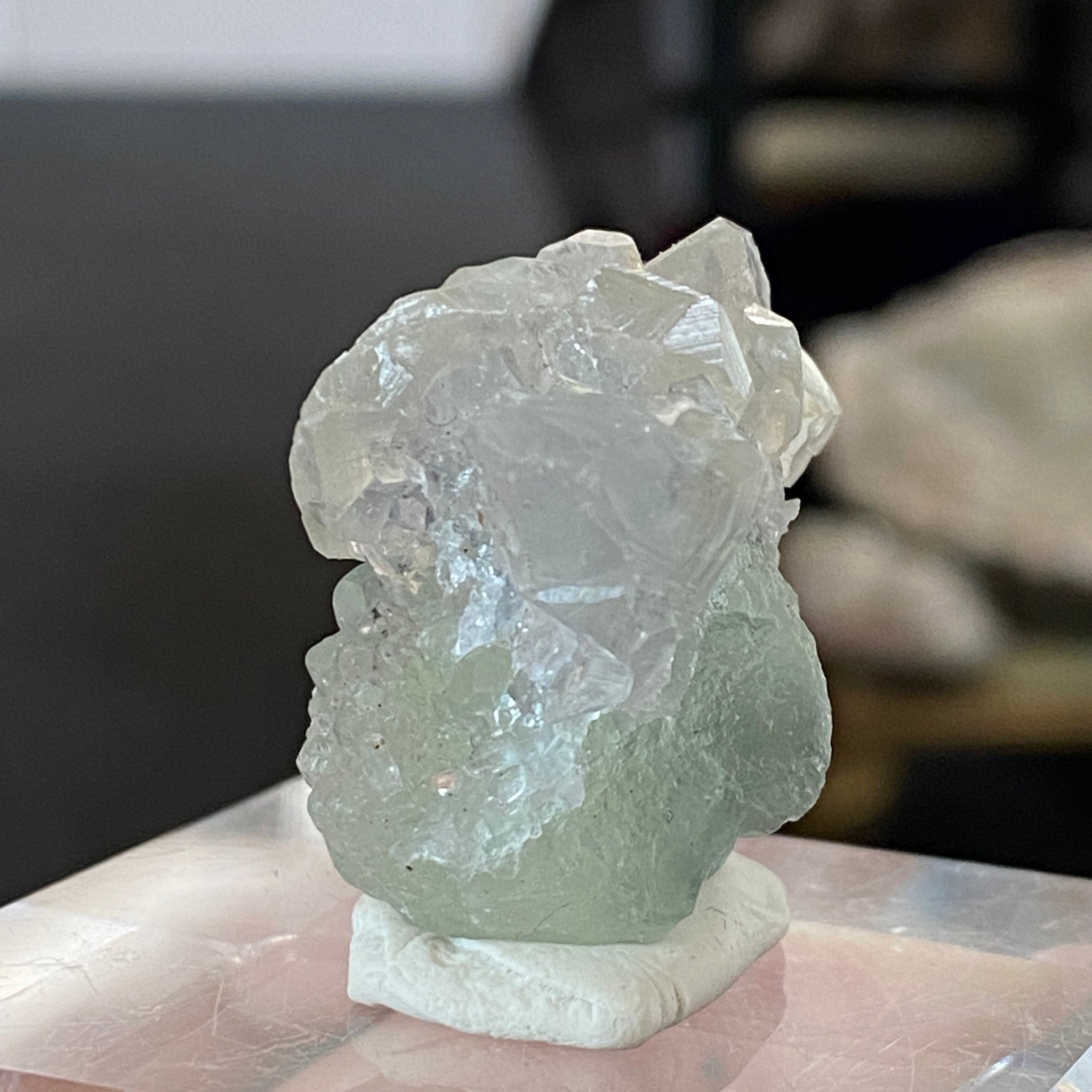 Rare Green Fluorite with Calcite & Quartz