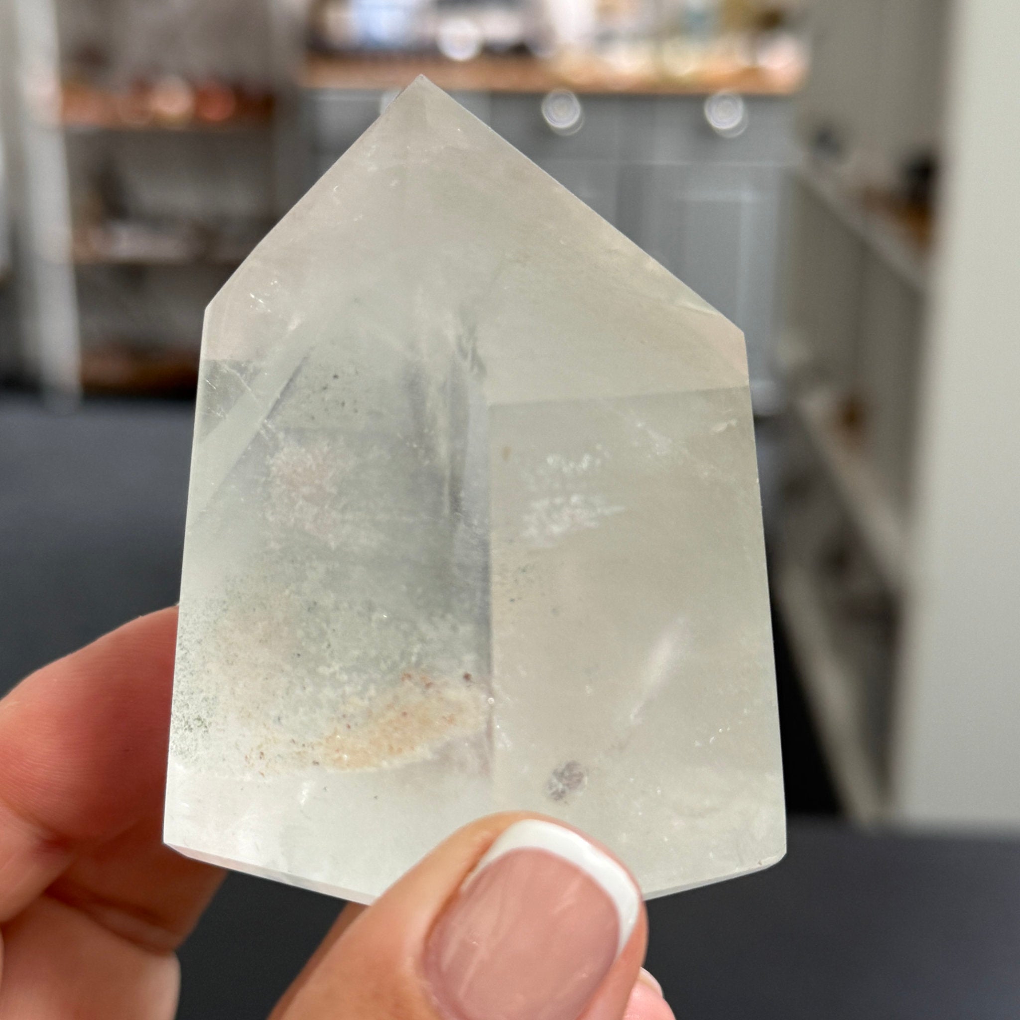💚 Clear Quartz Tower with Chlorite Inclusions & Phantom Veils
