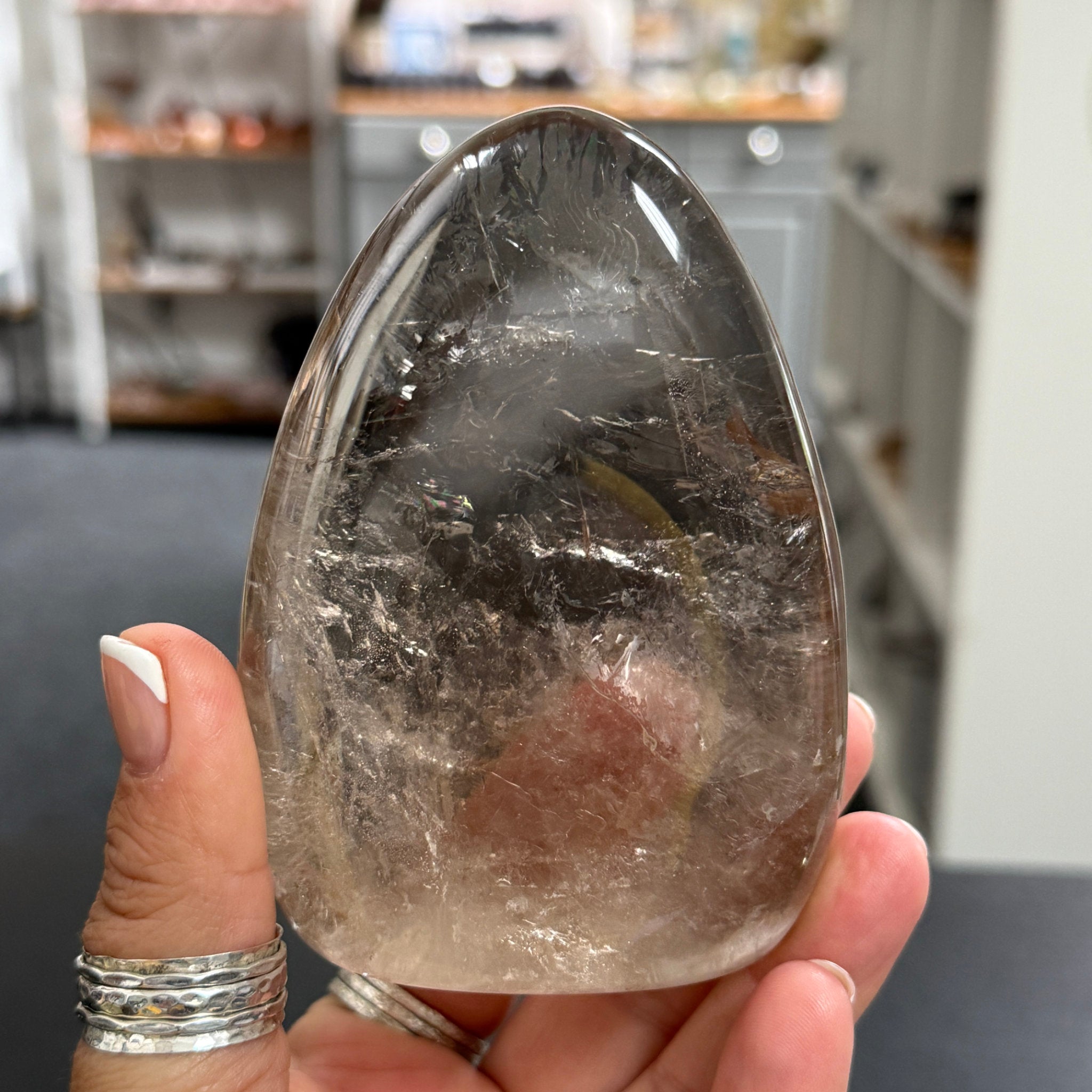 🤎 River Rolled Smoky Quartz Freeform – Madagascar