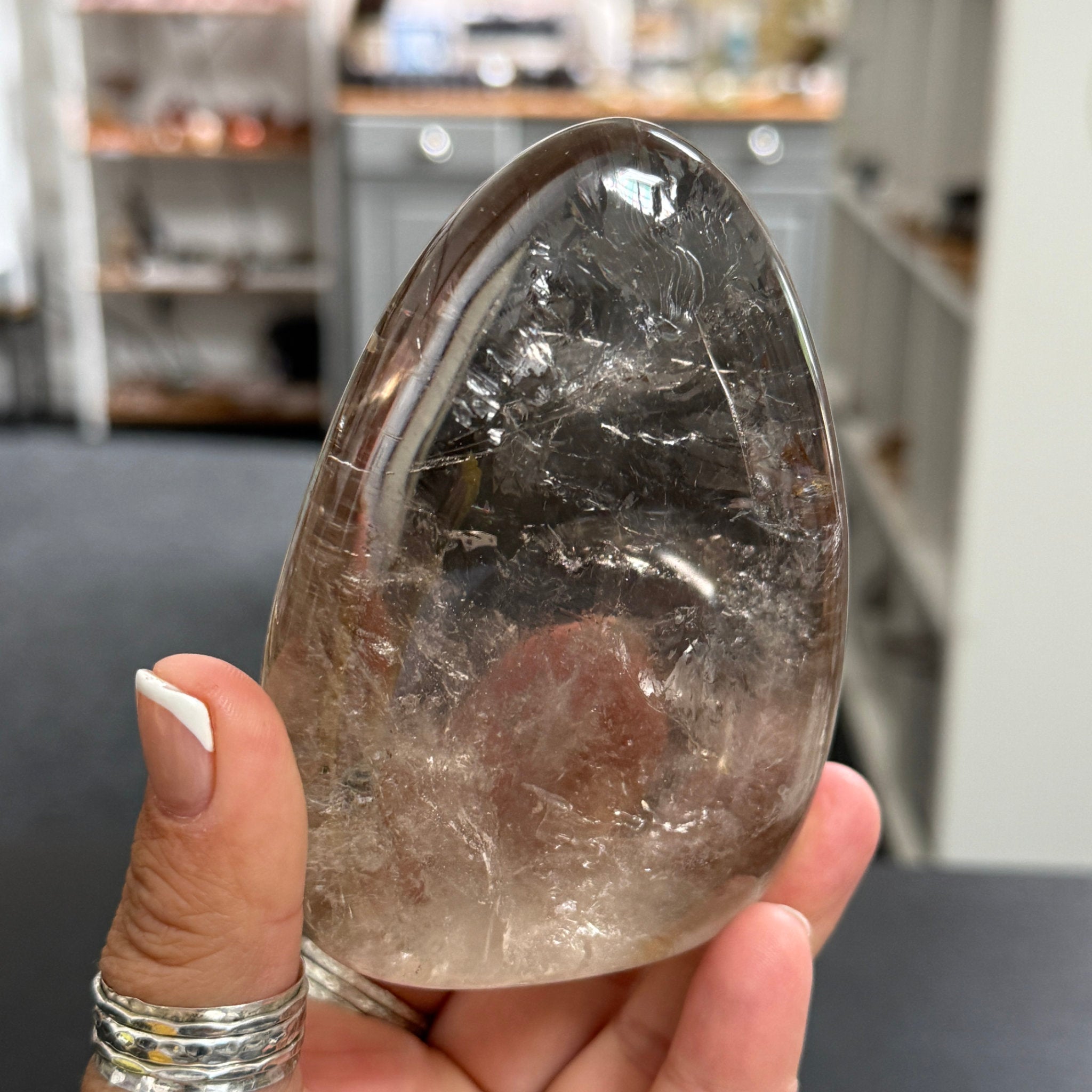 🤎 River Rolled Smoky Quartz Freeform – Madagascar