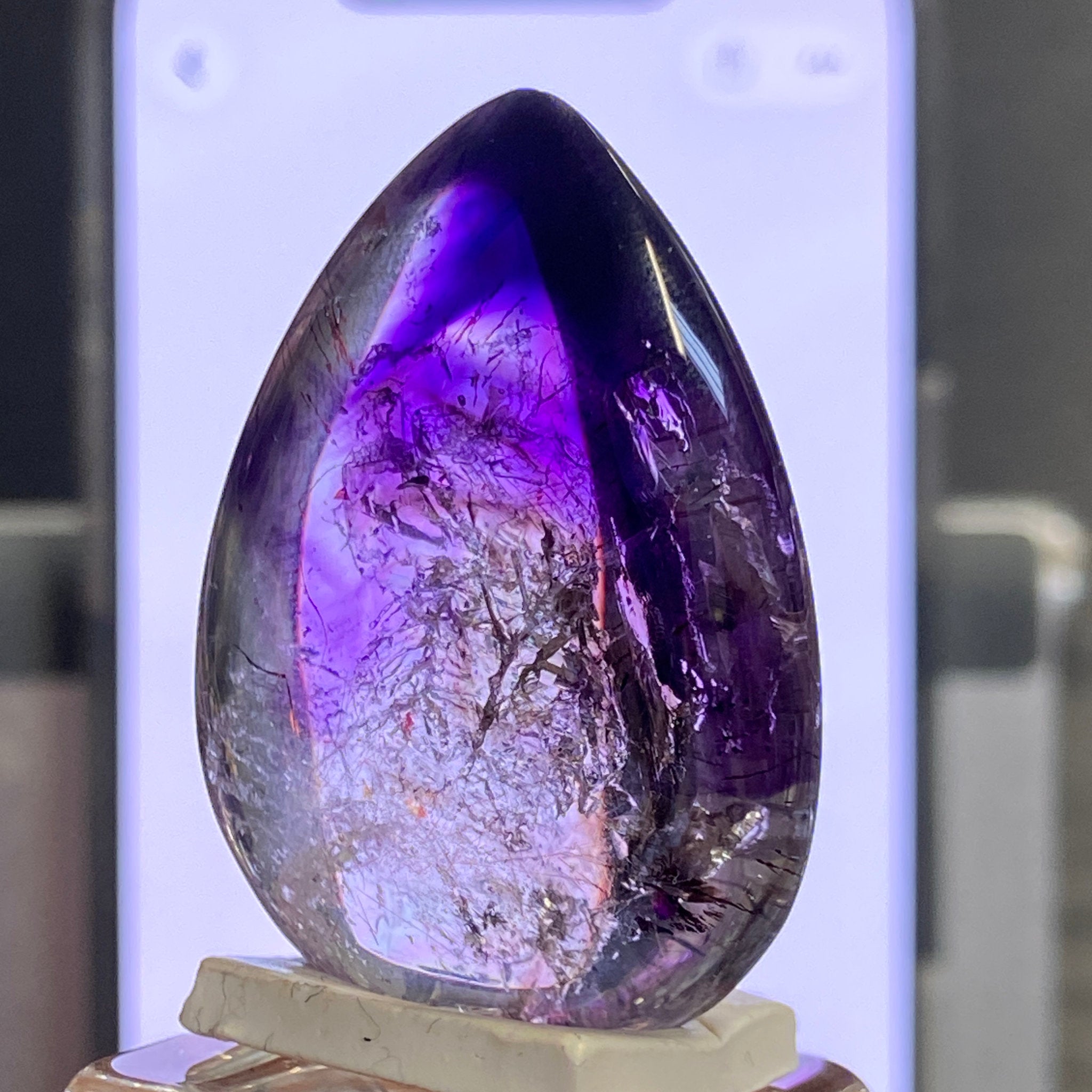 Amethyst with Lepidocrocite & Enhydro – Brazil