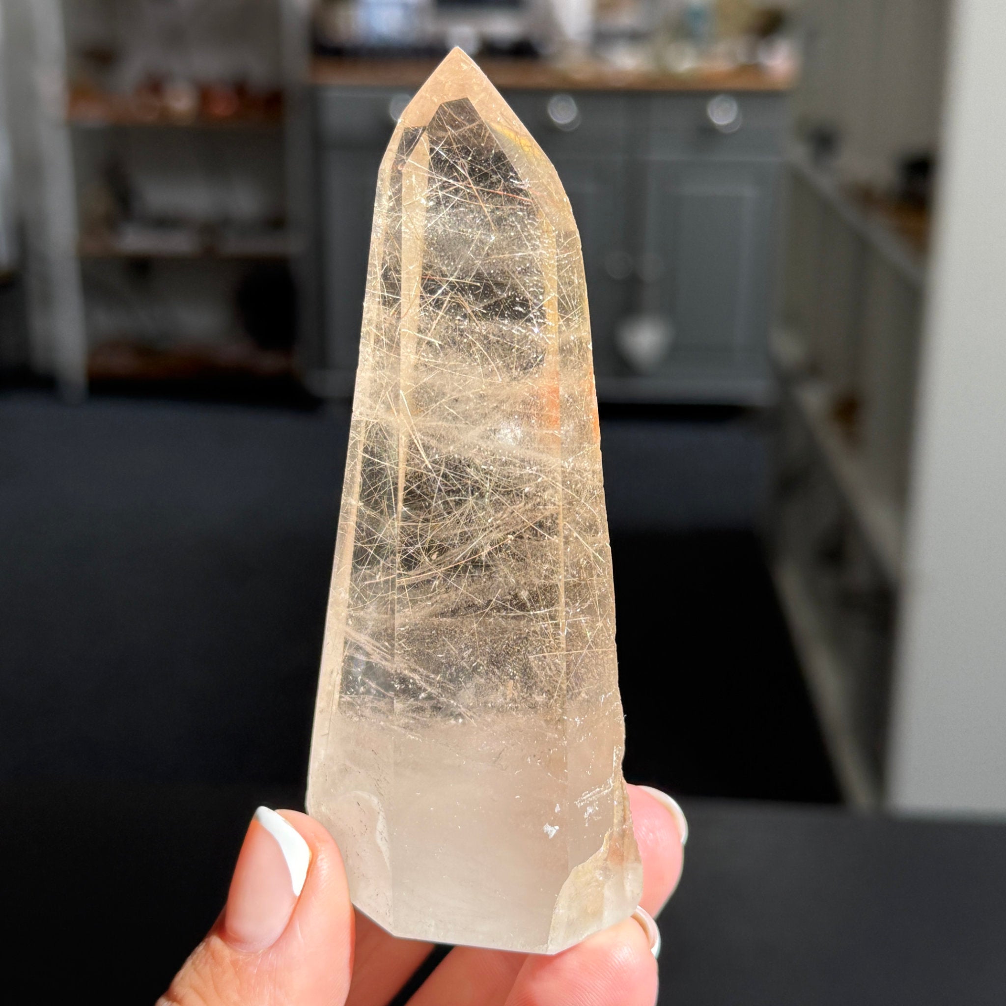 🌞✨ Smoky Citrine Tower with Golden Rutile – Madagascar
