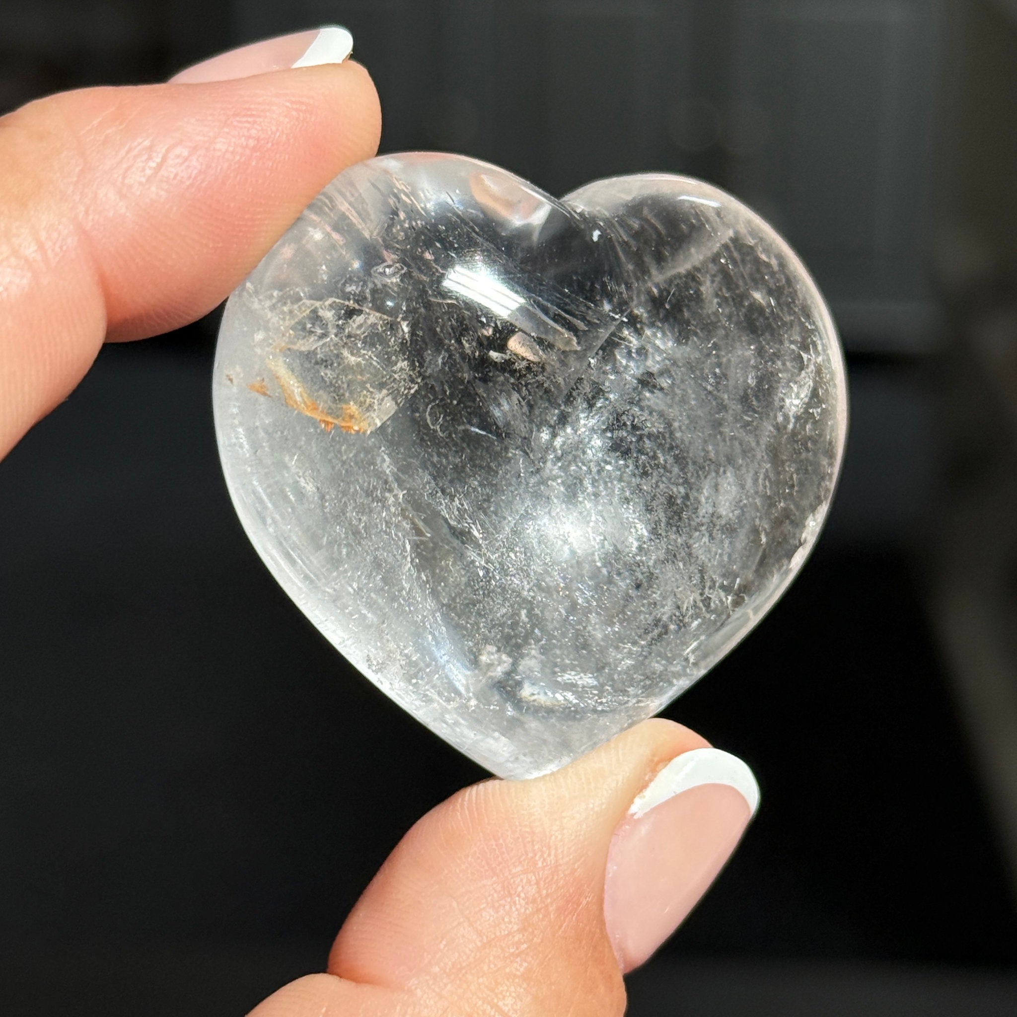 🤍 Clear Quartz Heart – Madagascar