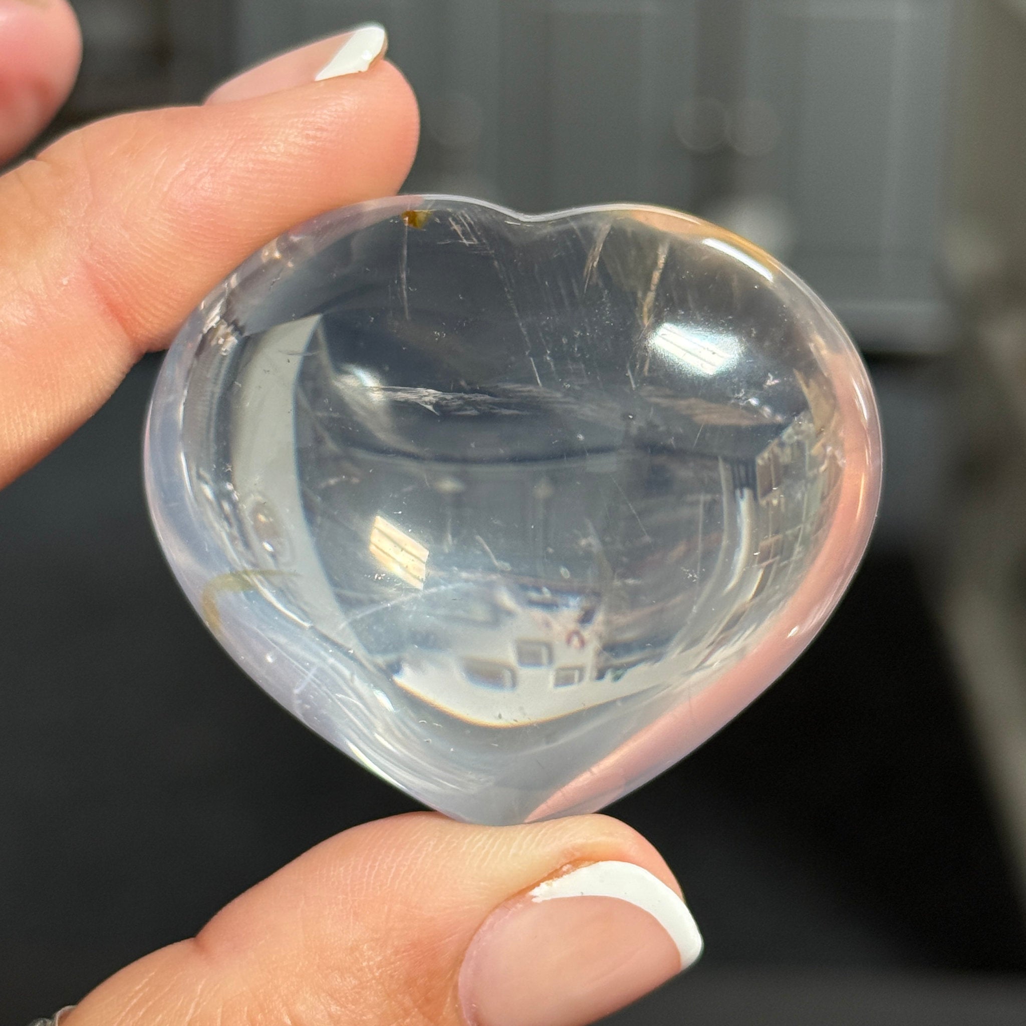 🌙 Girasol Quartz Heart with Red-Orange Inclusions – Madagascar